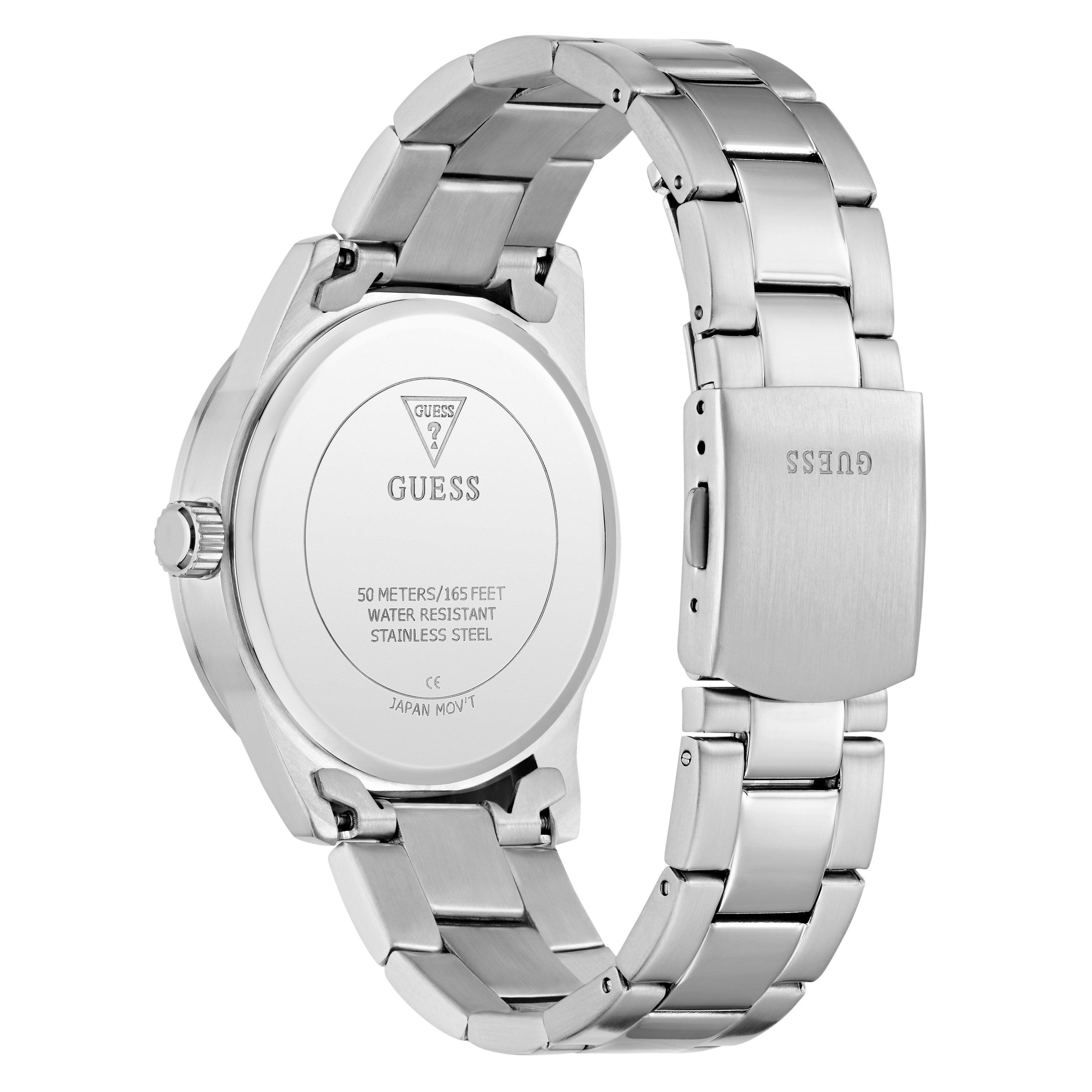 Black/Silver - Guess - Men's Easton Analogue Quartz Watch - 5