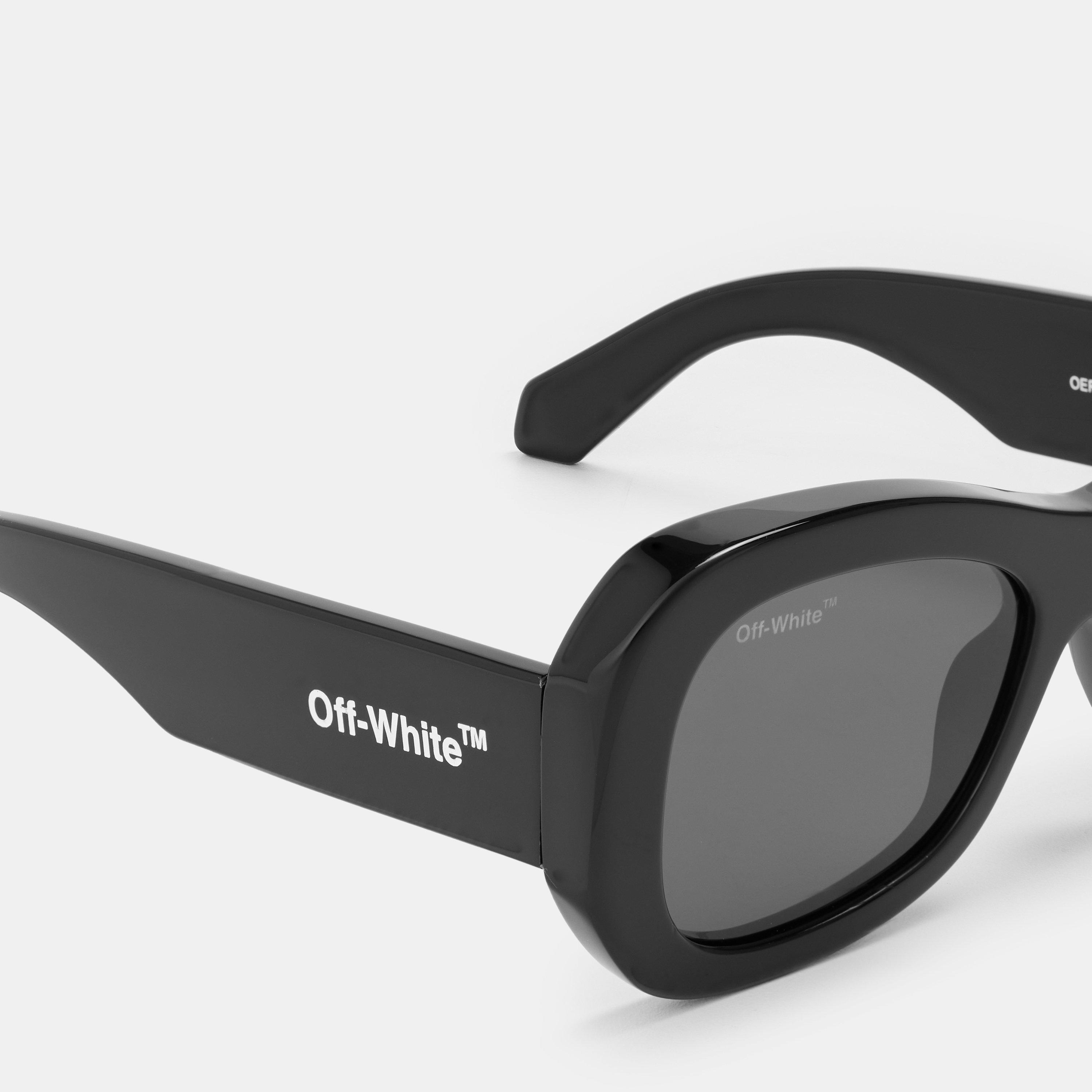 Black/Dark Grey - Off White - Unisex Square Sunglasses, Square Design - 3