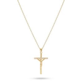 Common Lines Studded Cross Necklace