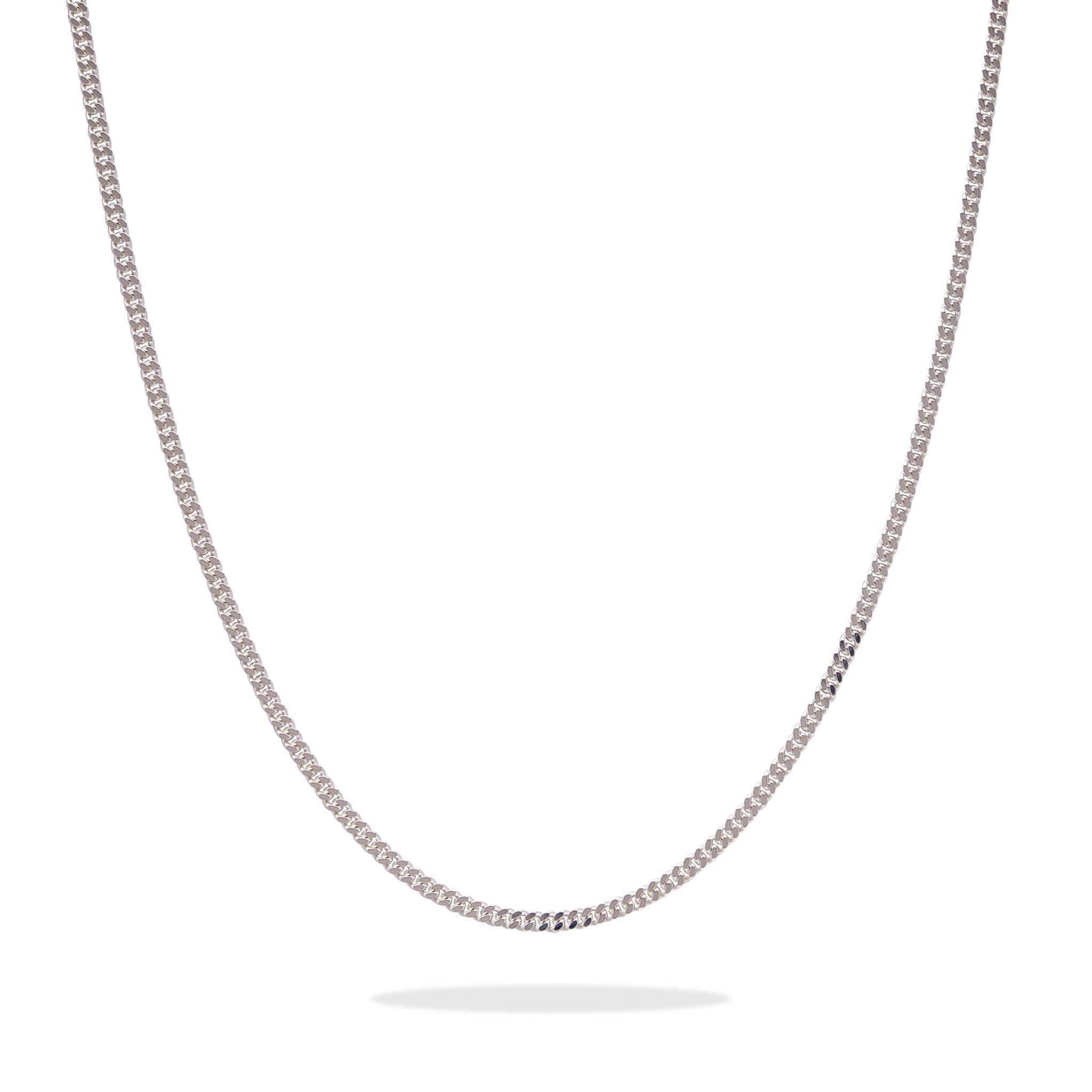 Silver - Common Lines - Mini Cuban Link Necklace - 1