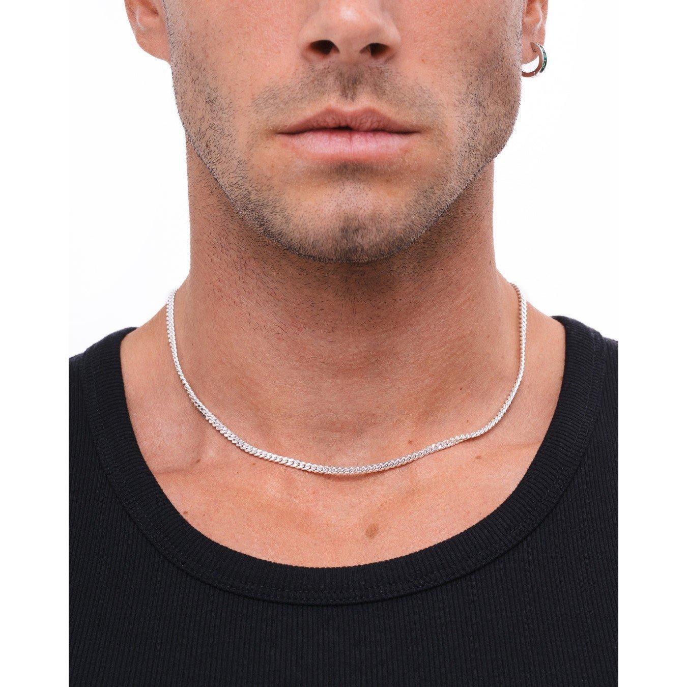 Silver - Common Lines - Mini Cuban Link Necklace - 2