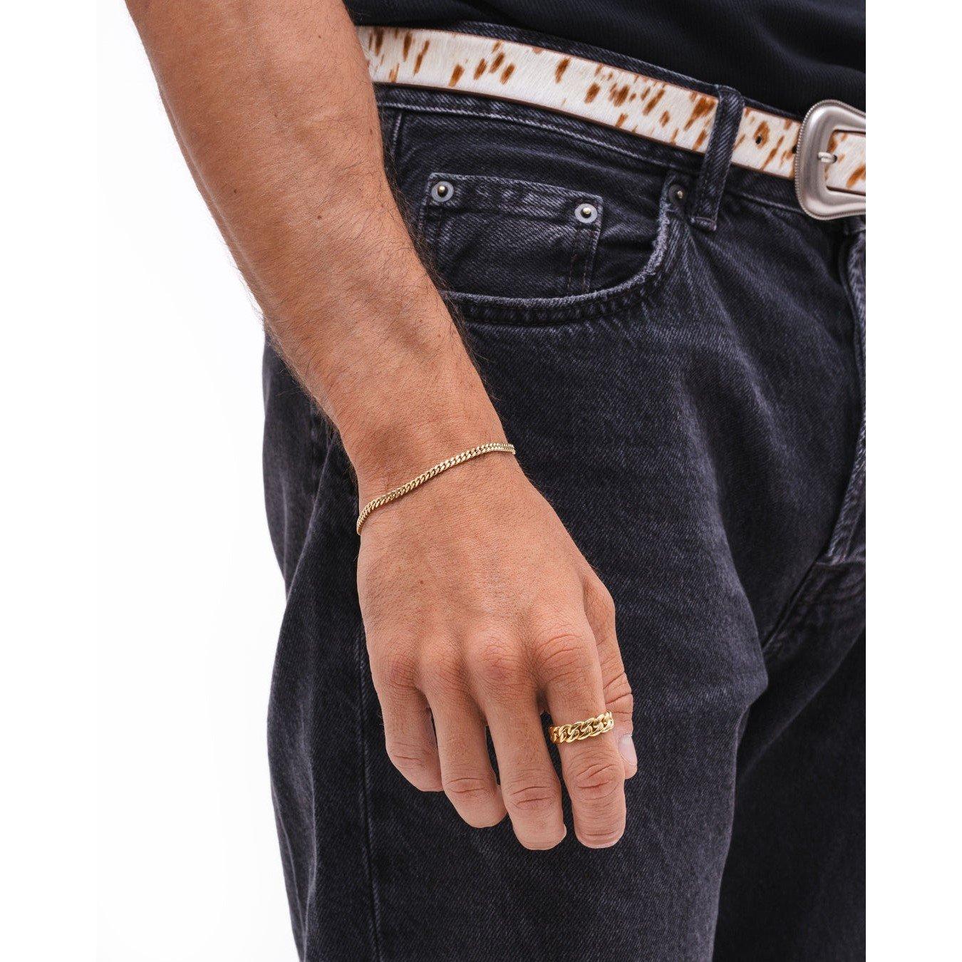 Gold - Common Lines - Mini Cuban Link Bracelet - 2