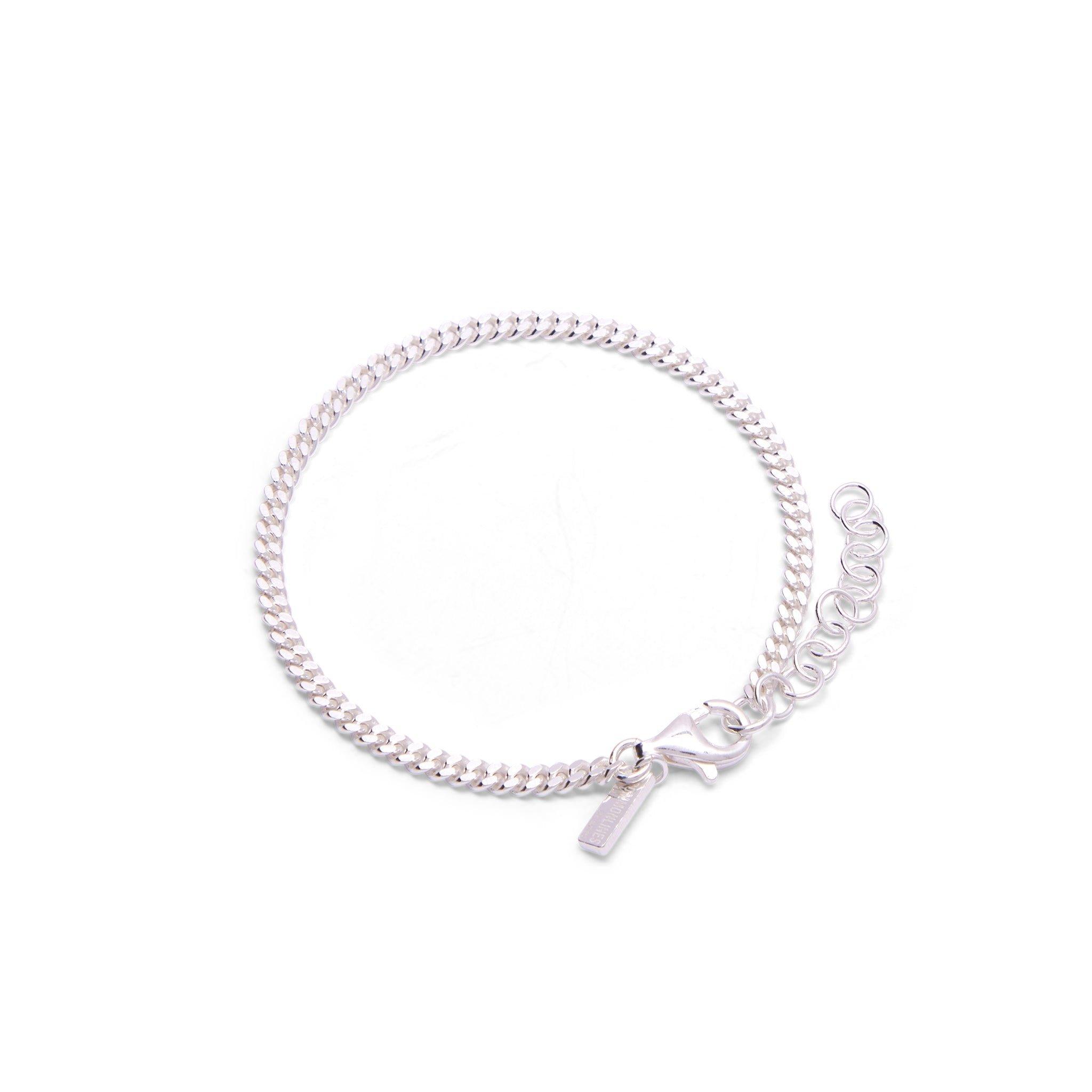 Silver - Common Lines - Mini Cuban Link Bracelet - 1