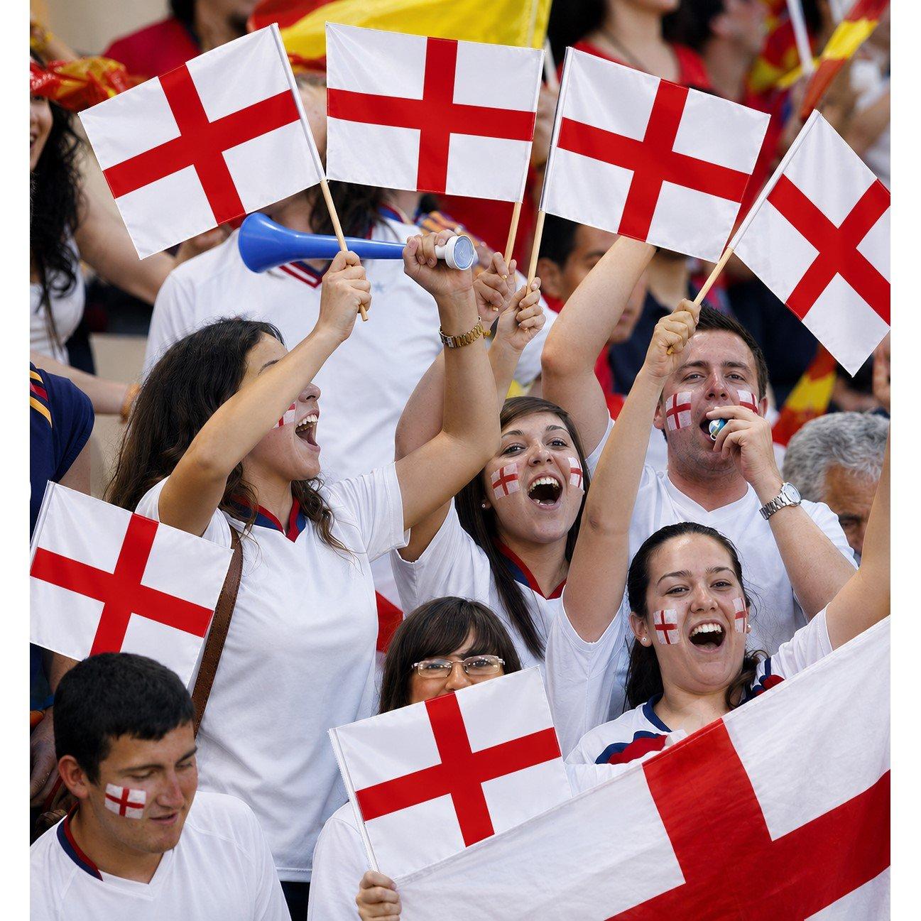 England - Team - Hand Football Flag - 2