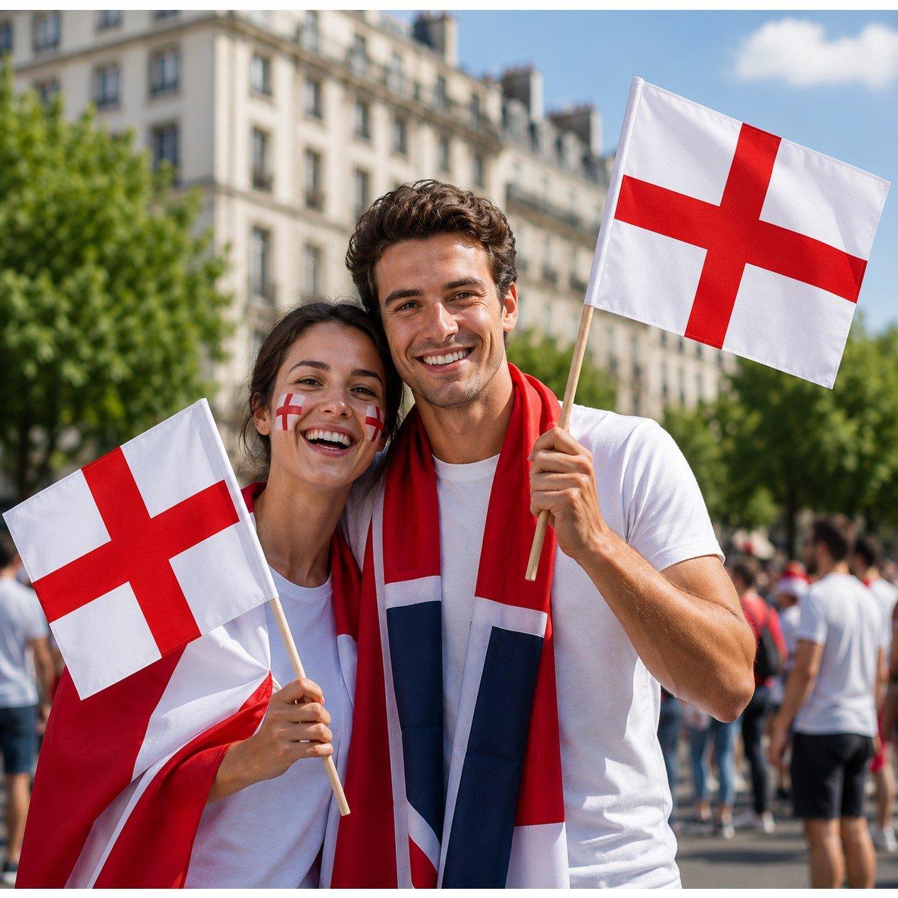 England - Team - Hand Football Flag - 3