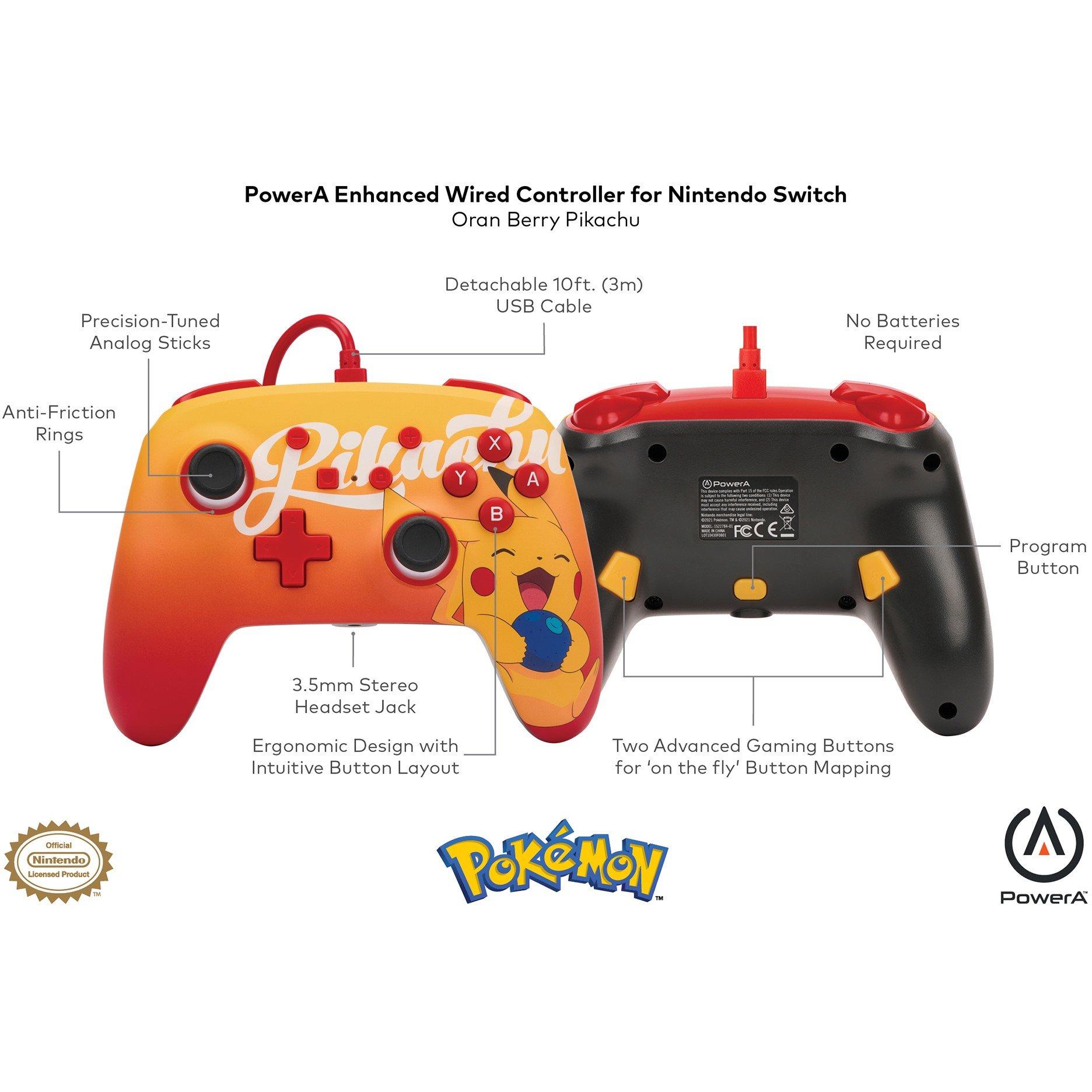 Oran Berry - PowerA - Enhanced Wired Controller for Nintendo Switch - Oran Berry Pikachu - 4