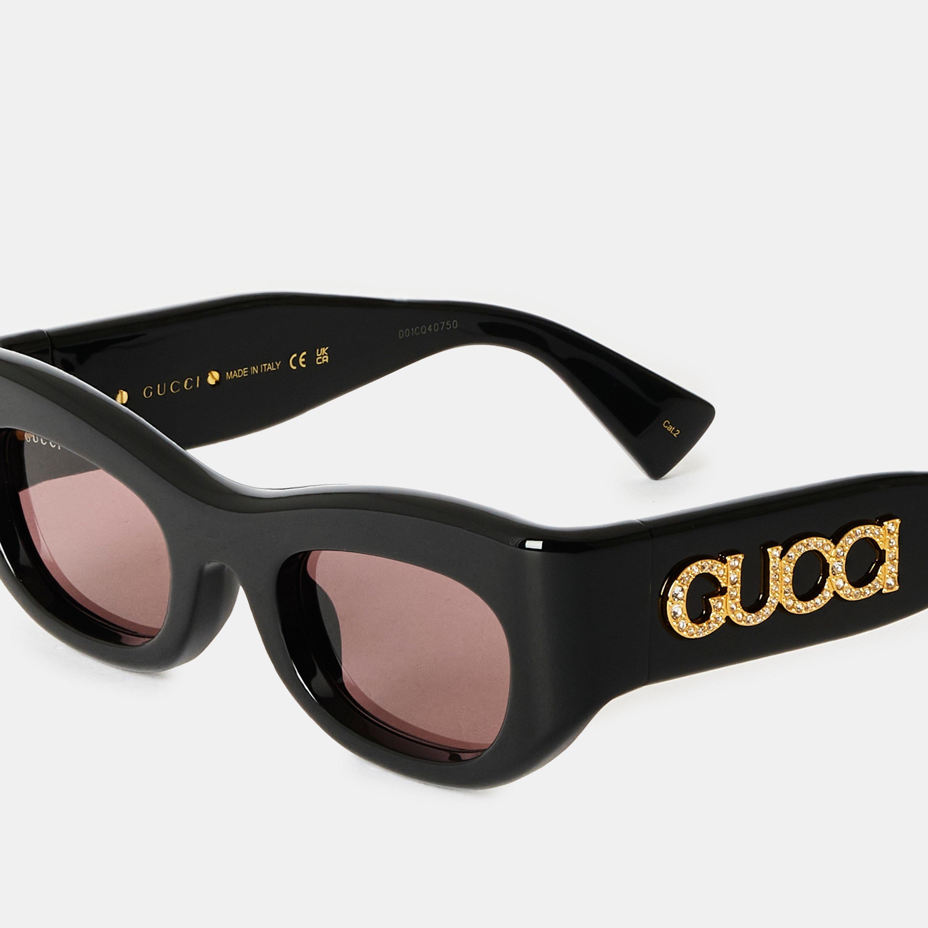 Black/Violet - Gucci - Rectangle Sunglasses - 4