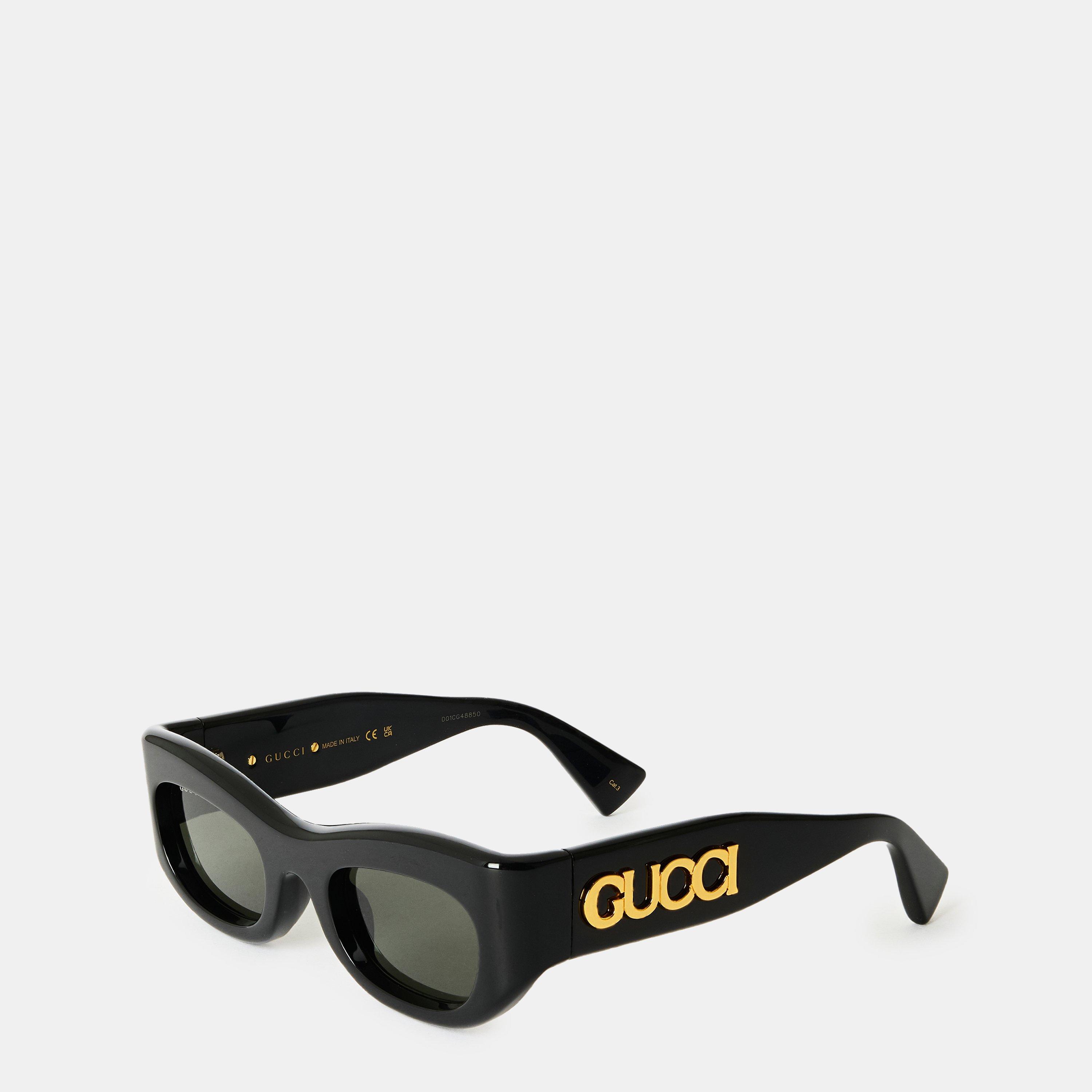 Black/Grey - Gucci - Rectangle Sunglasses - 1