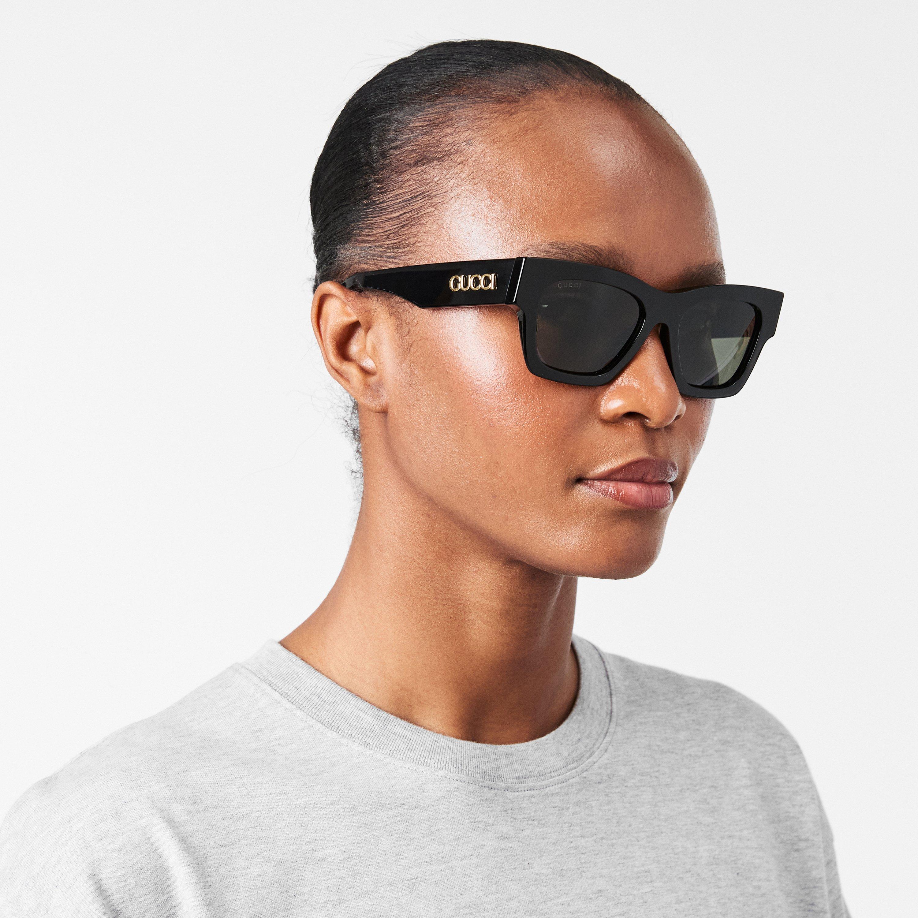 Black/Grey - Gucci - Square Sunglasses - 3