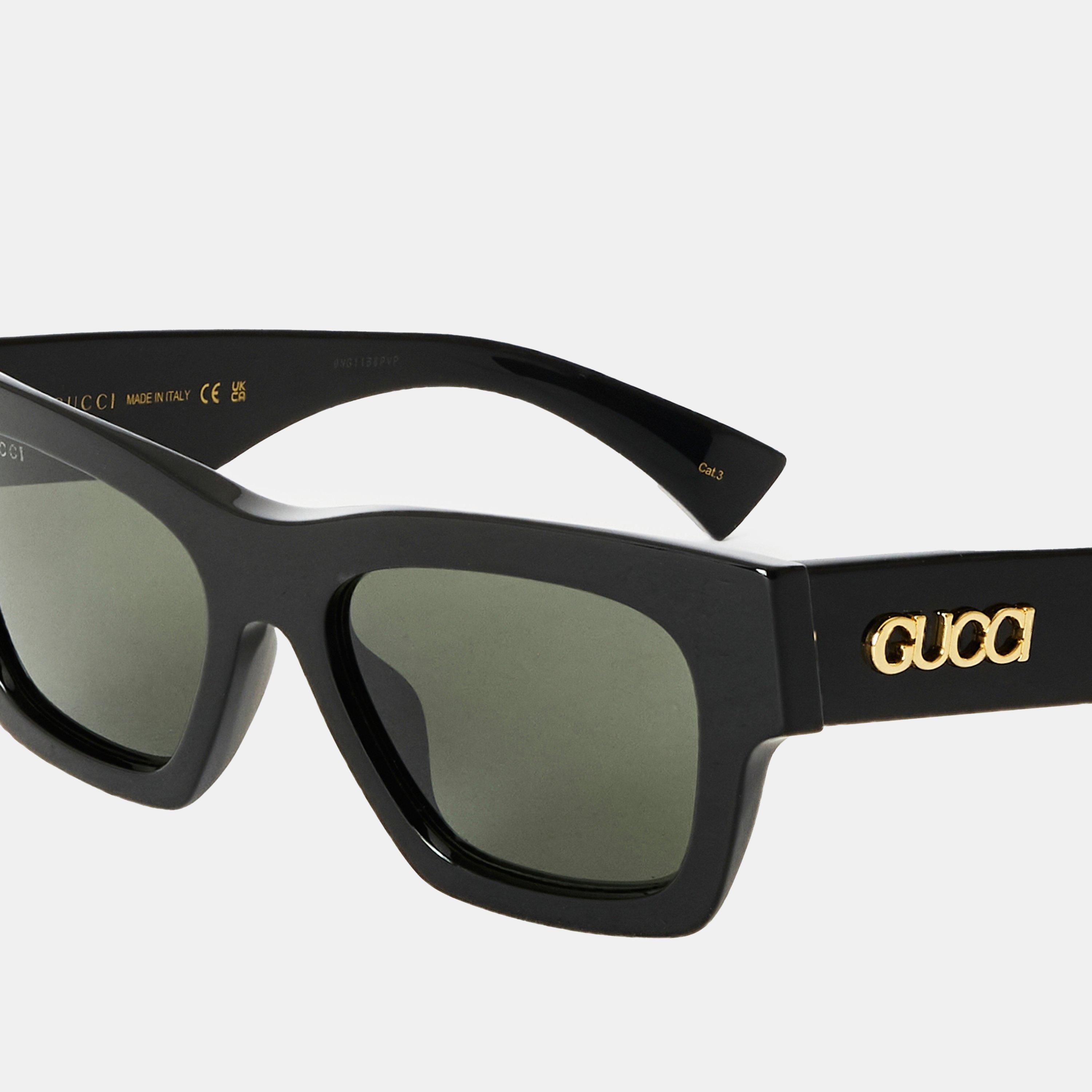 Black/Grey - Gucci - Square Sunglasses - 4