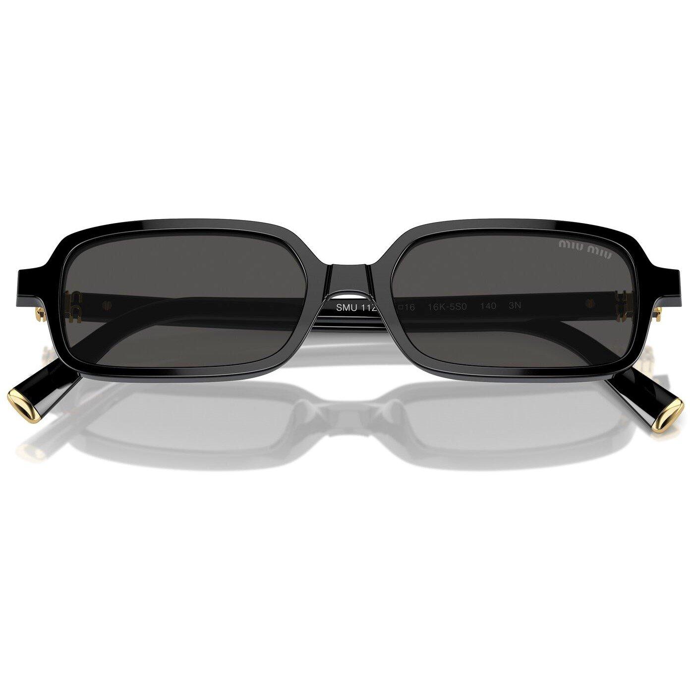 Black - Miu Miu - Rectangle Sunglasses - 4