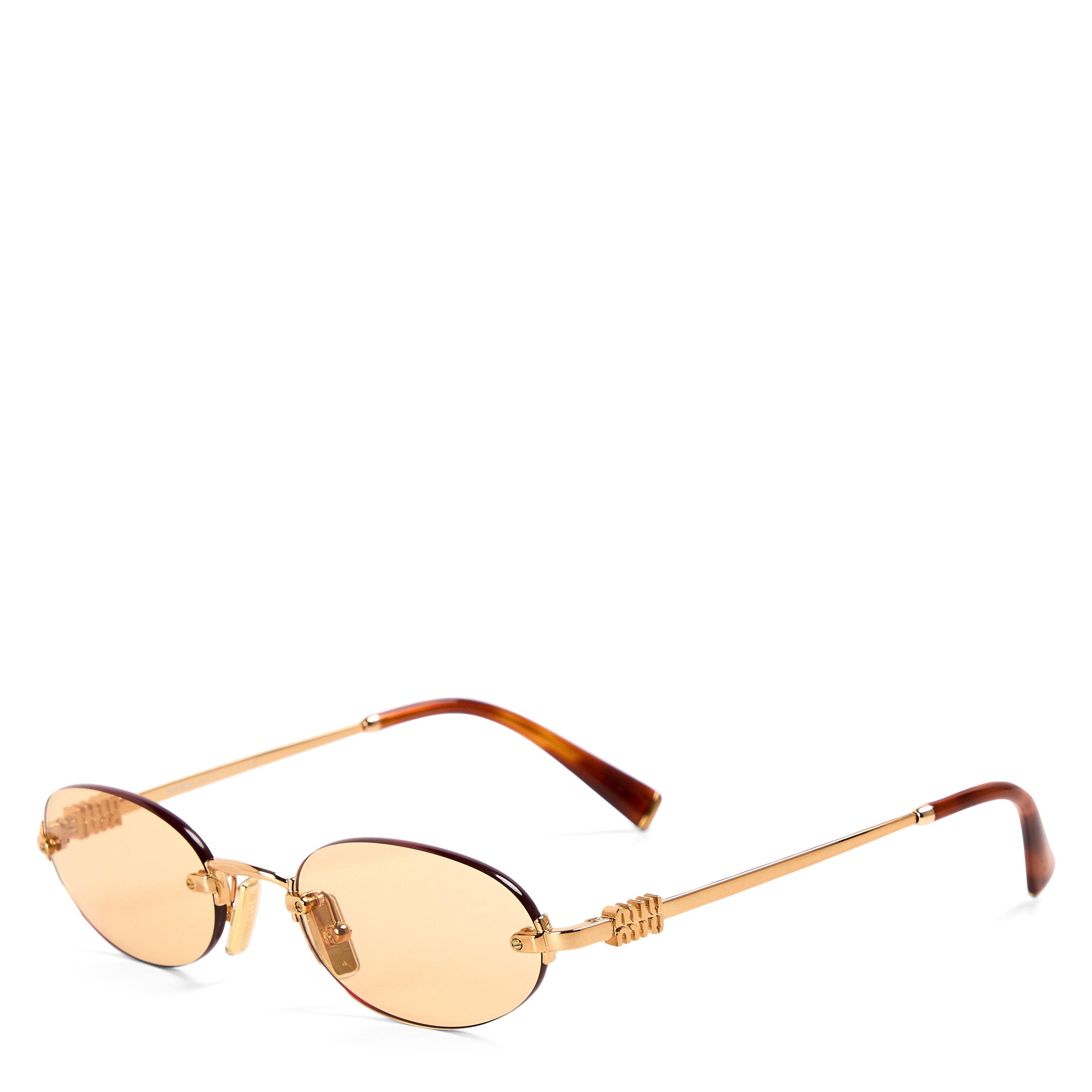 Brass/Orange - Miu Miu - Women's 0MU A54S Round Sunglasses - 1