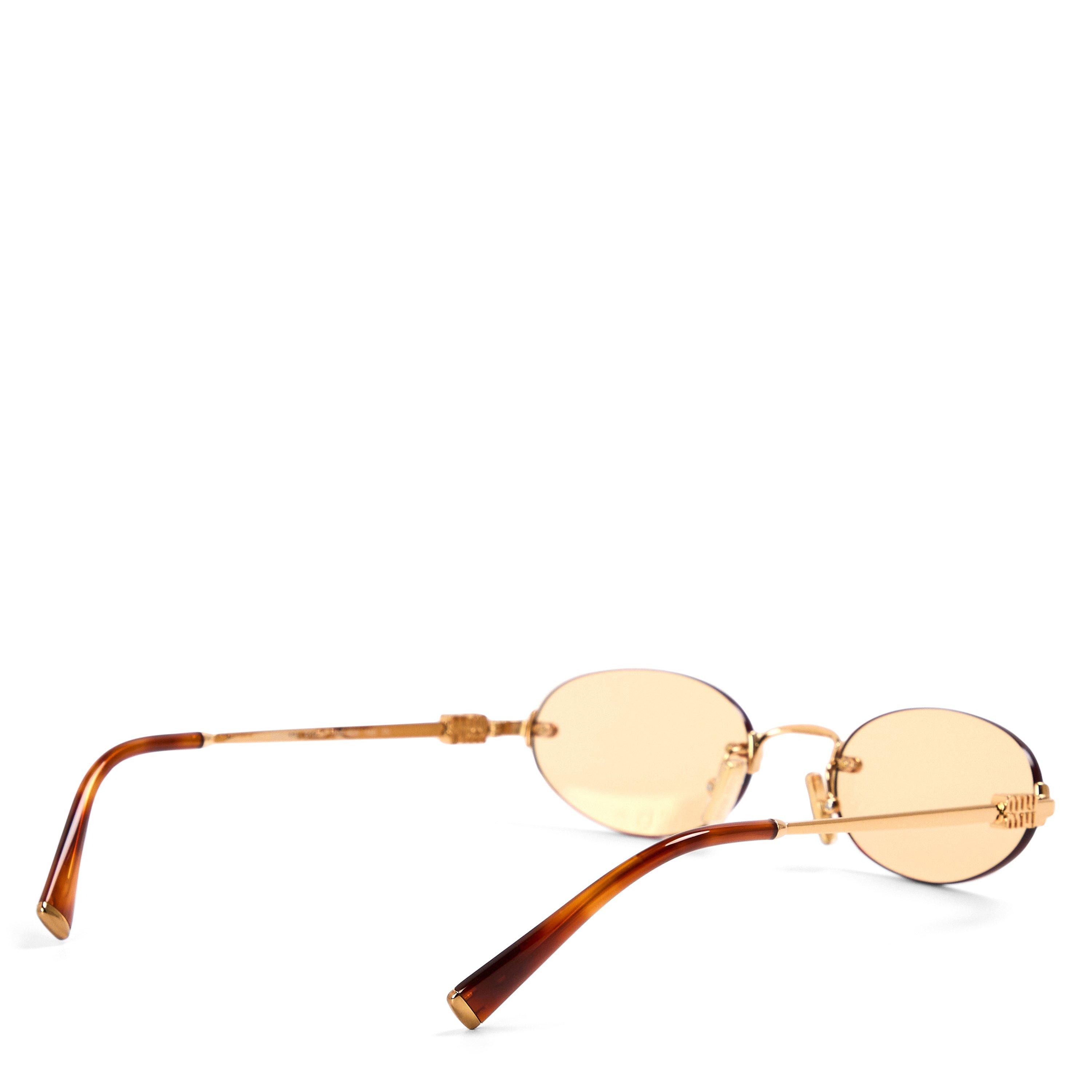 Brass/Orange - Miu Miu - Women's 0MU A54S Round Sunglasses - 2