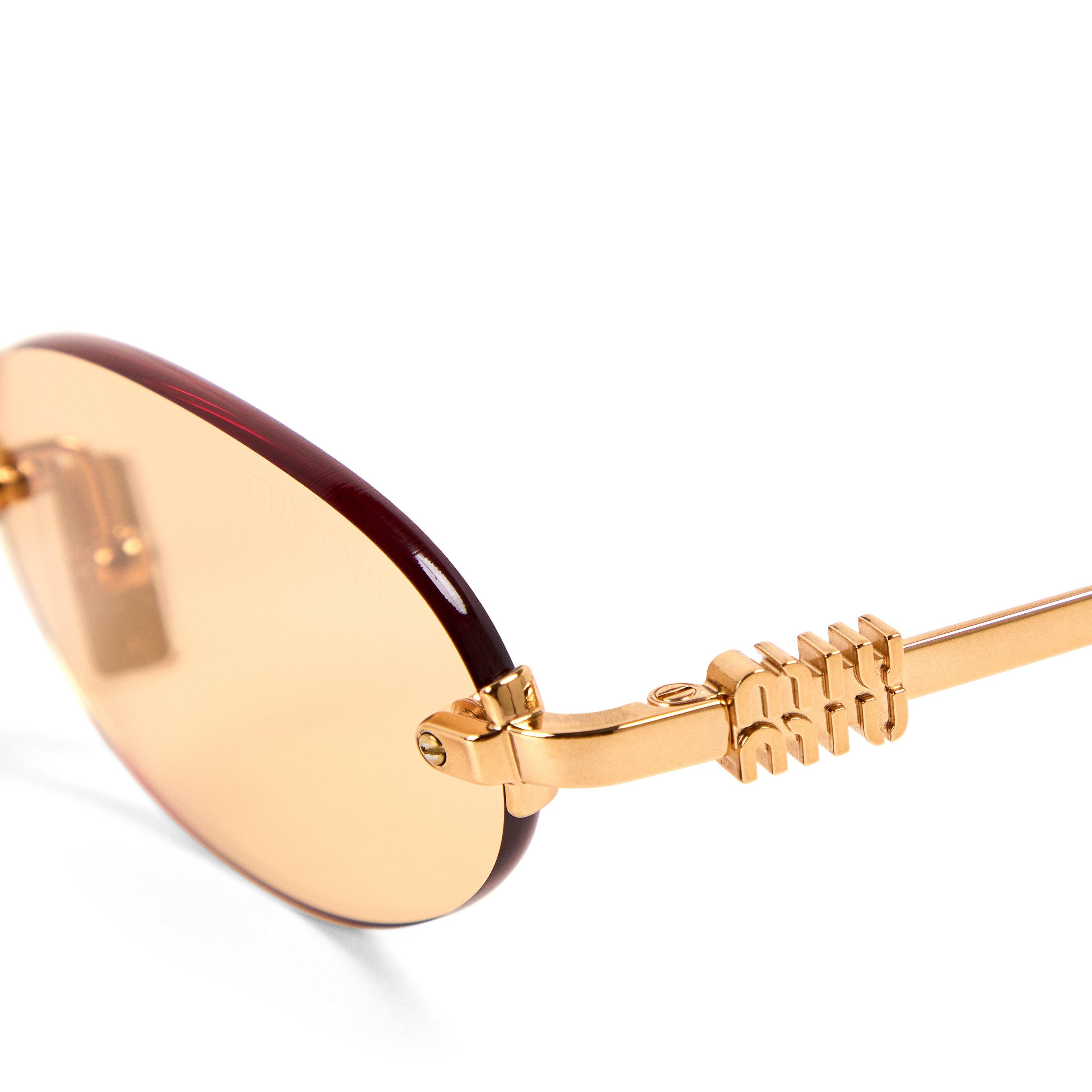 Brass/Orange - Miu Miu - Women's 0MU A54S Round Sunglasses - 3