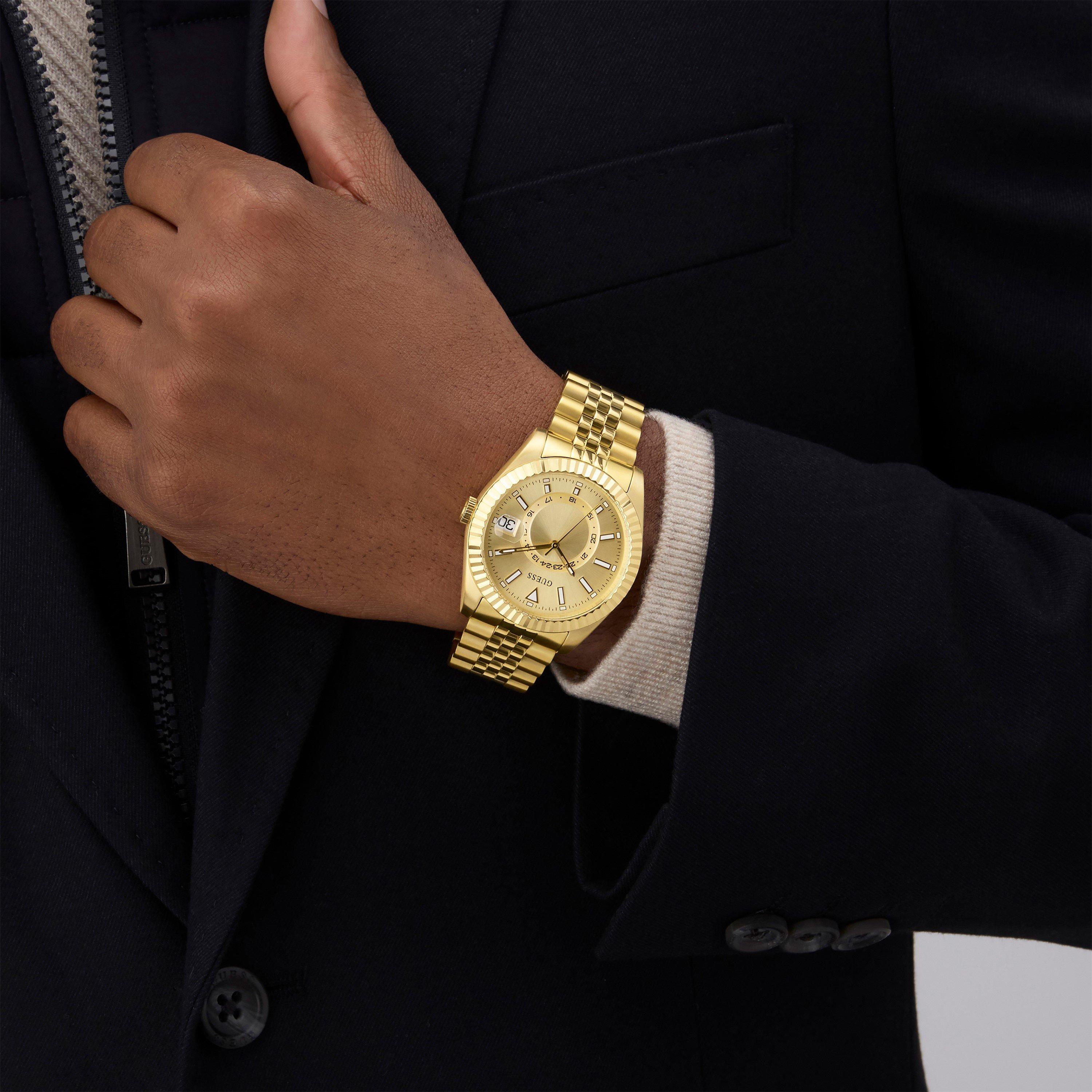 Gold/Metallic - Guess - Men's Jaden Analogue Quartz Watch - 2