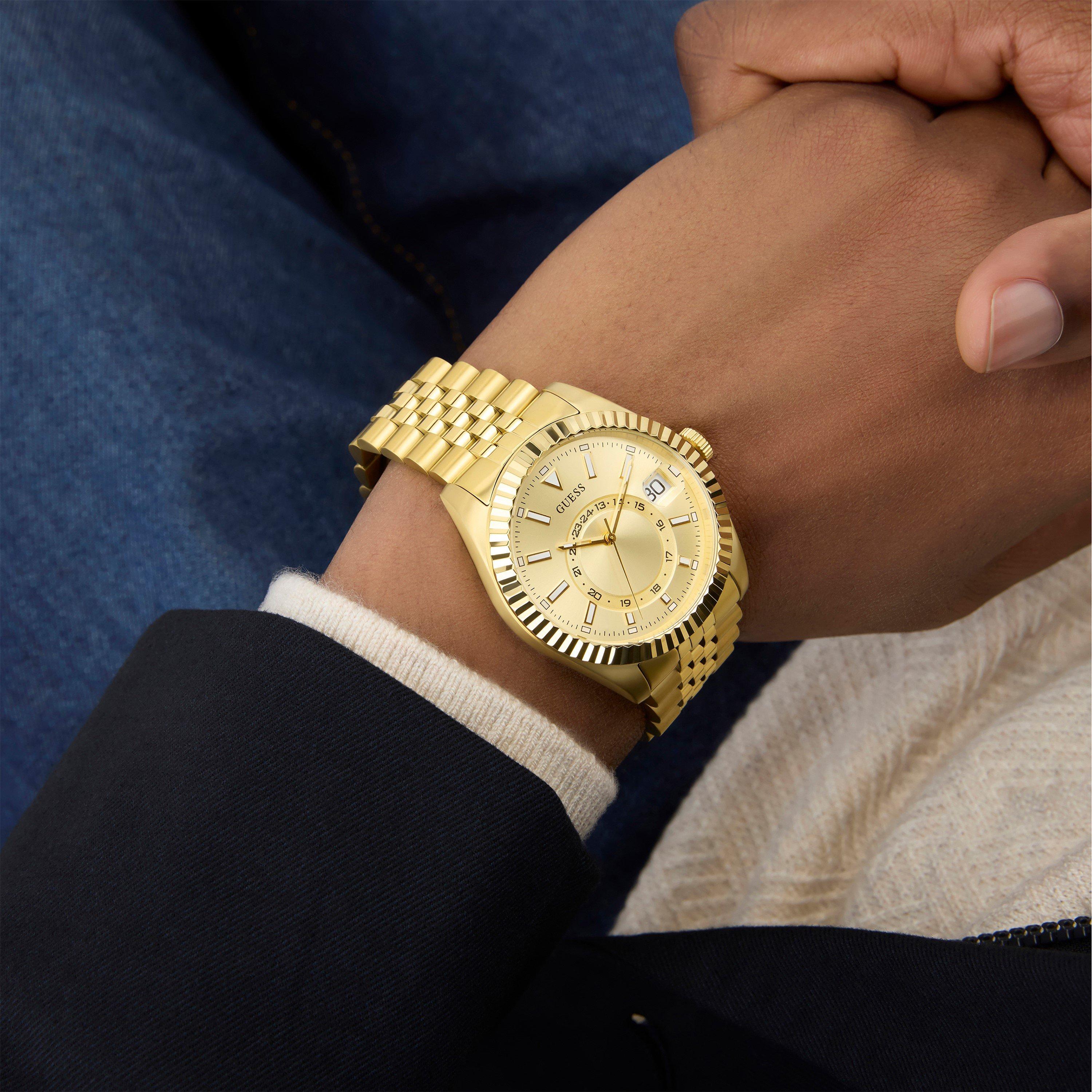 Gold/Metallic - Guess - Men's Jaden Analogue Quartz Watch - 3