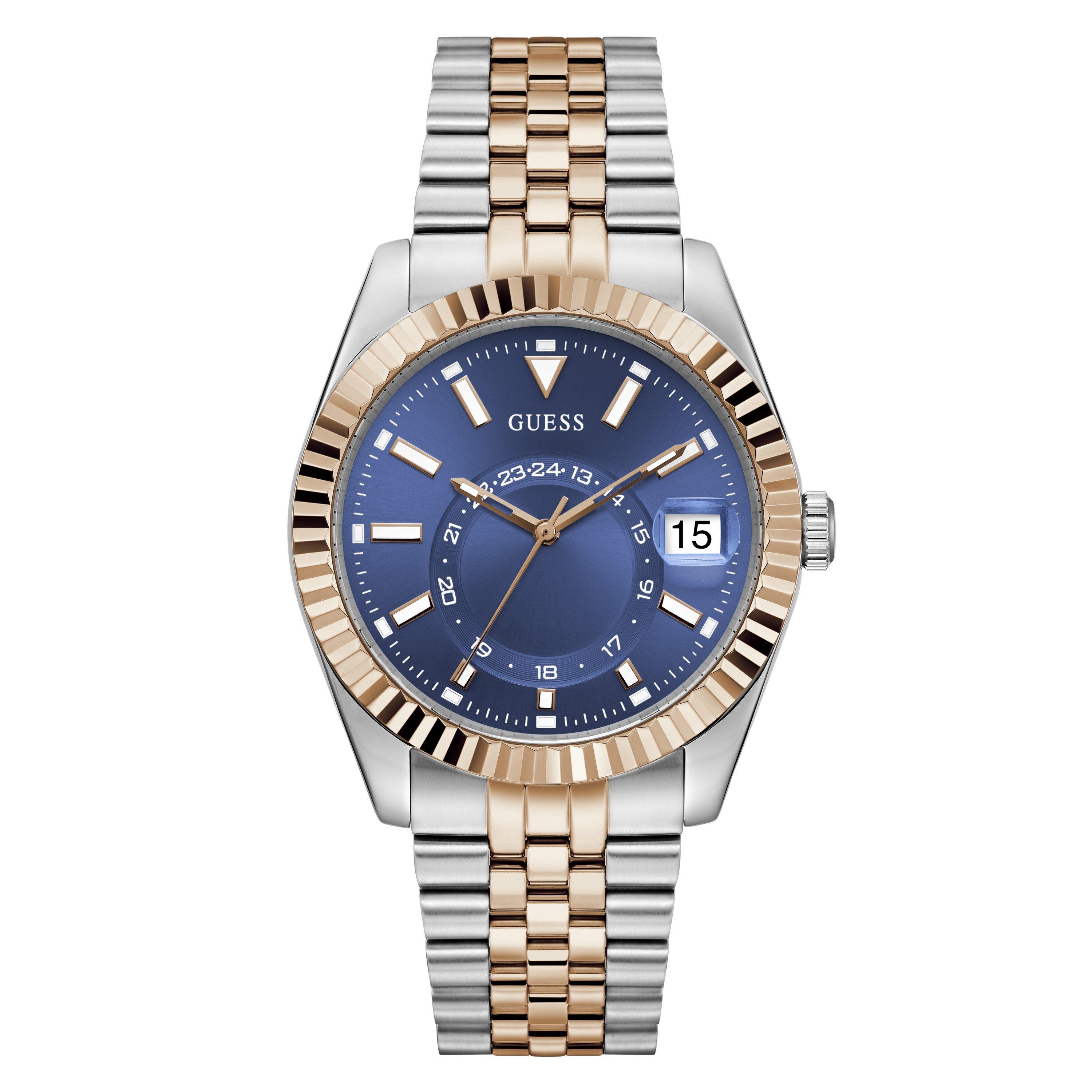 Blue/Silver - Guess - Men's Jaden Quartz Analogue Watch - 1