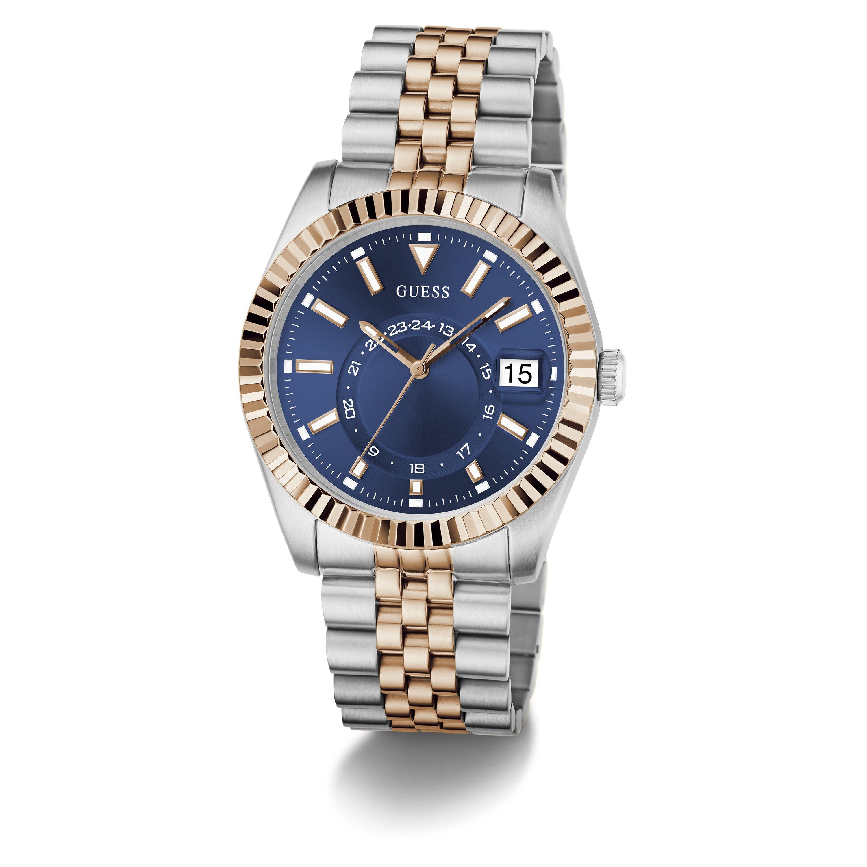 Blue/Silver - Guess - Men's Jaden Quartz Analogue Watch - 6