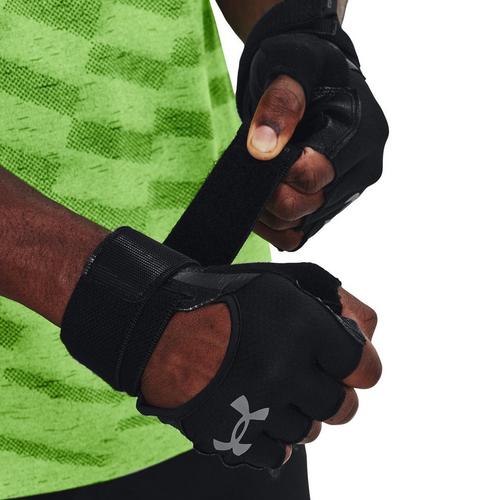 Blk/Pt Gray - Under Armour - Weightlifting Mens Training Gloves - 3