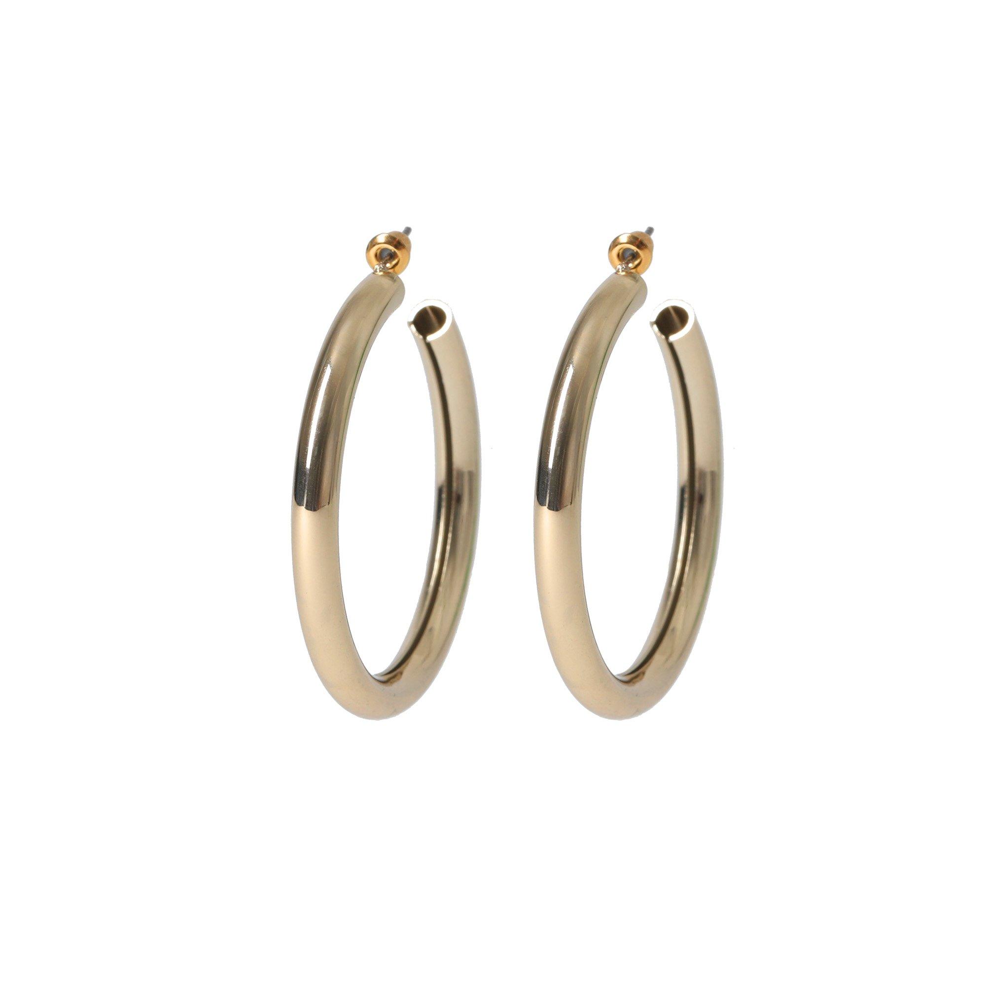 Gold - Miso - Tube Metal Hoops - 1