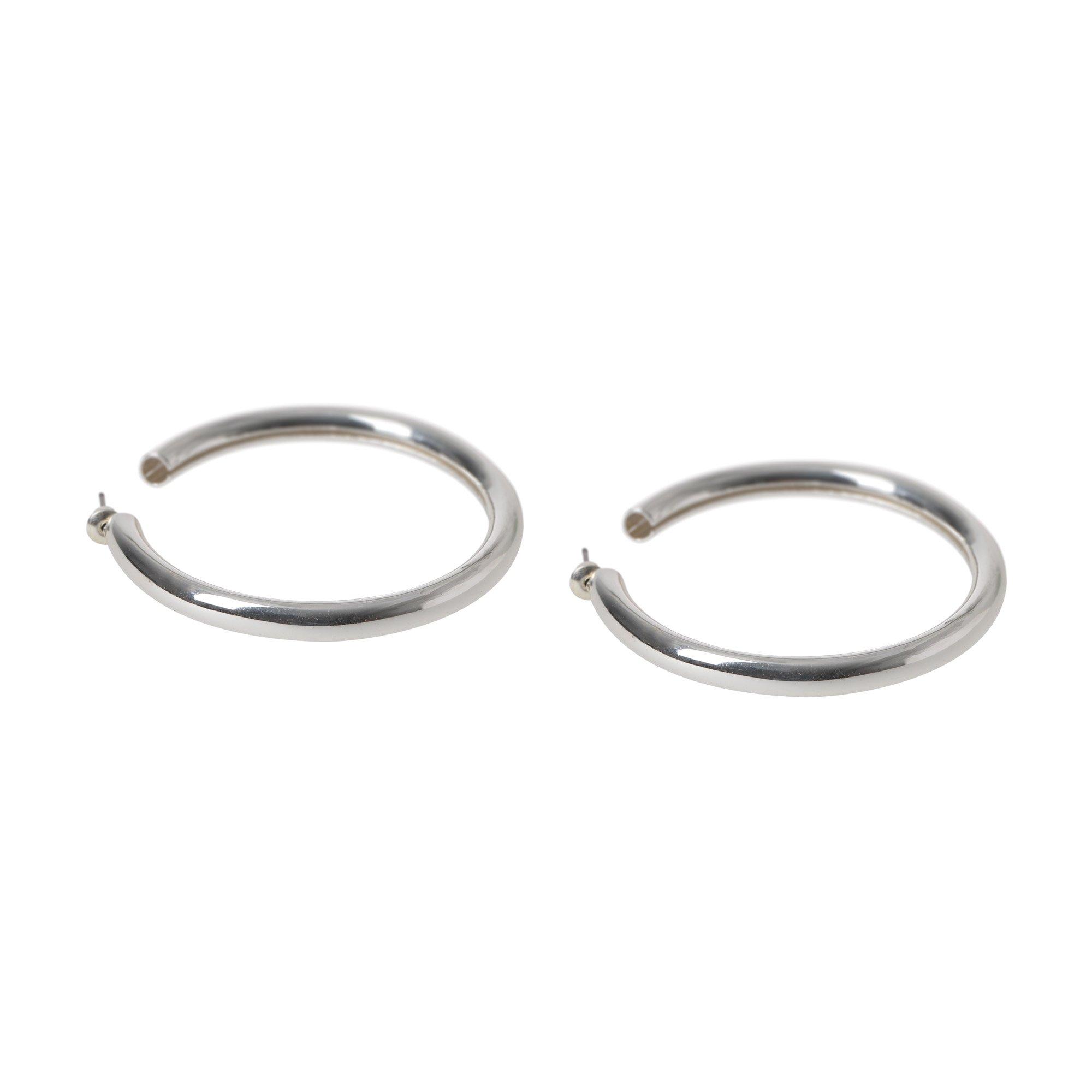 Silver - Miso - Tube Metal Hoops - 2