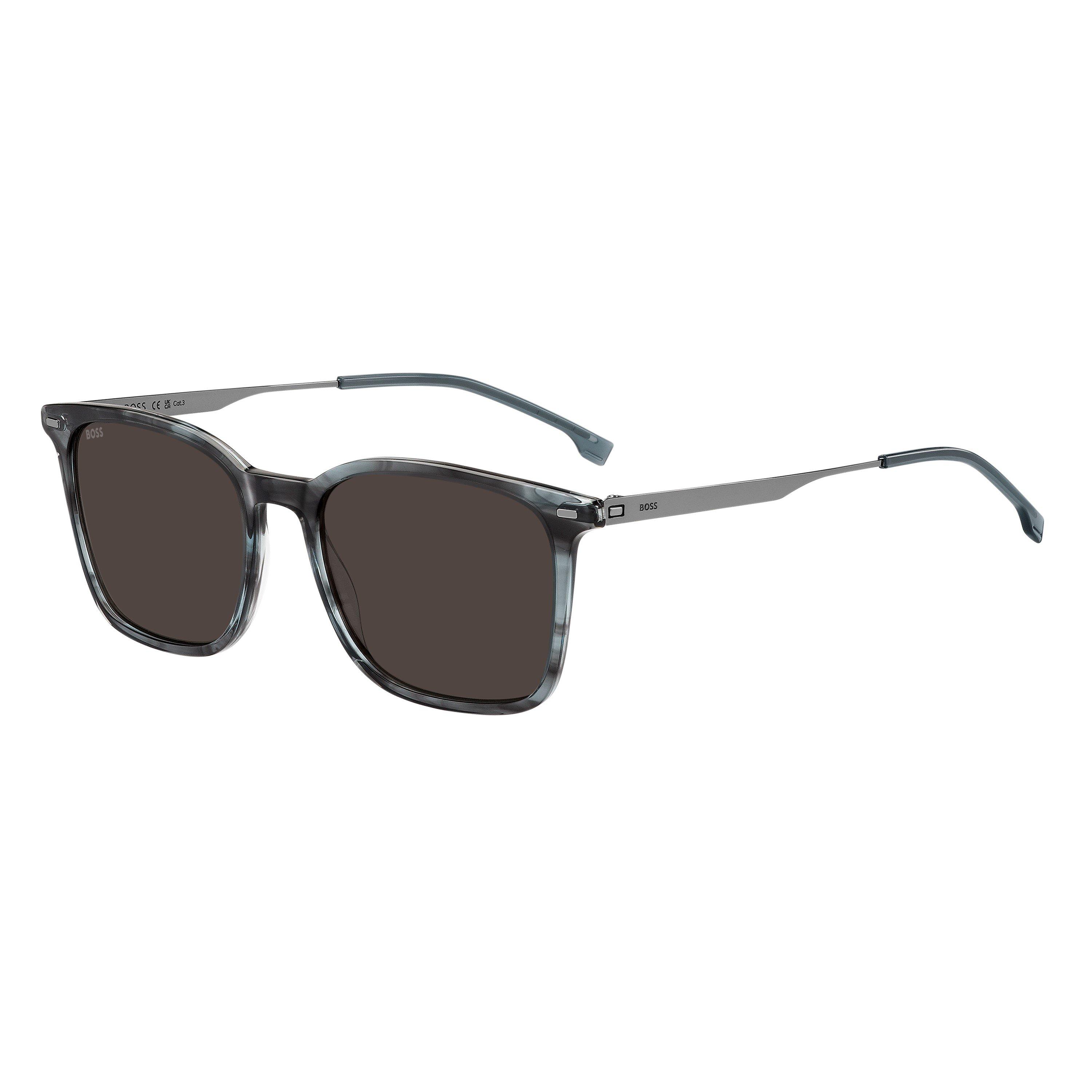 Boss Men's Rectangle Sunglasses - Grey Ruthenium