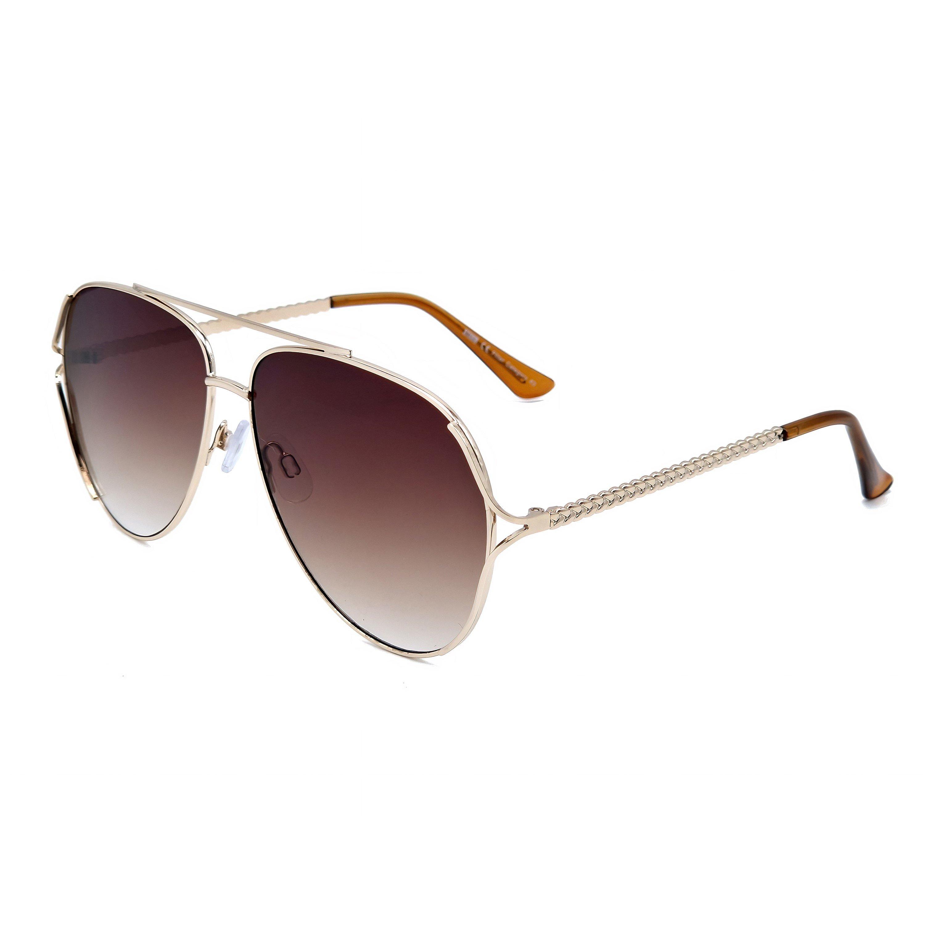 Gold - Storm - Women's Aviator Sunglasses - 1