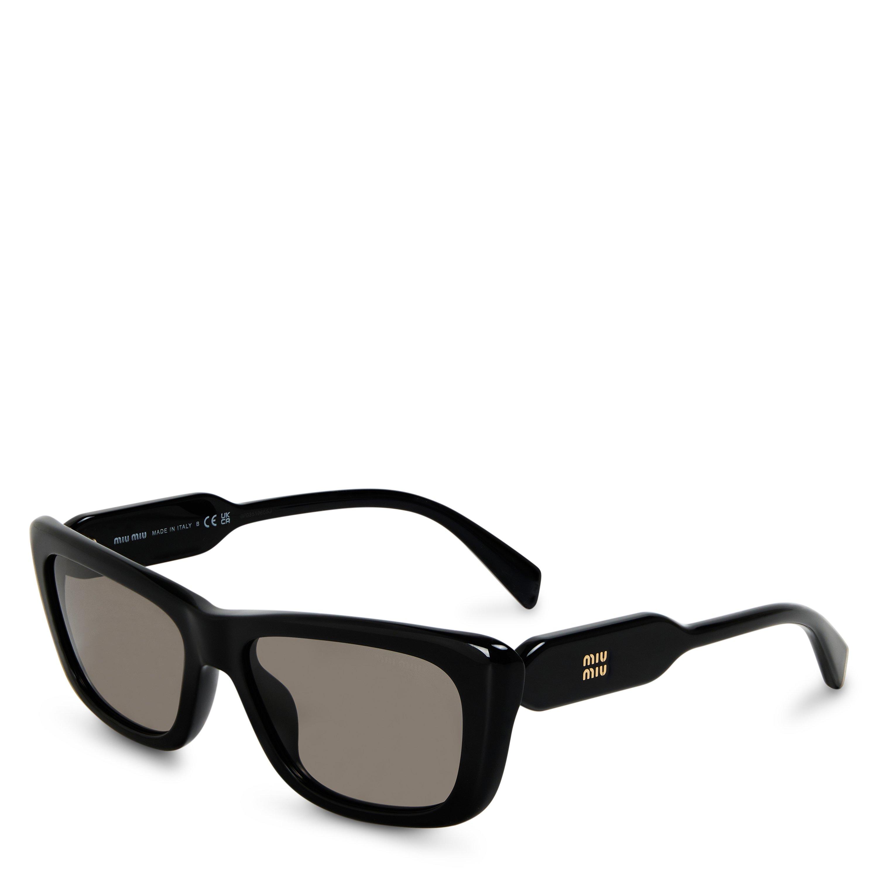 Black/Grey - Miu Miu - Women's 0MU B12S Wayfarer Sunglasses - 1