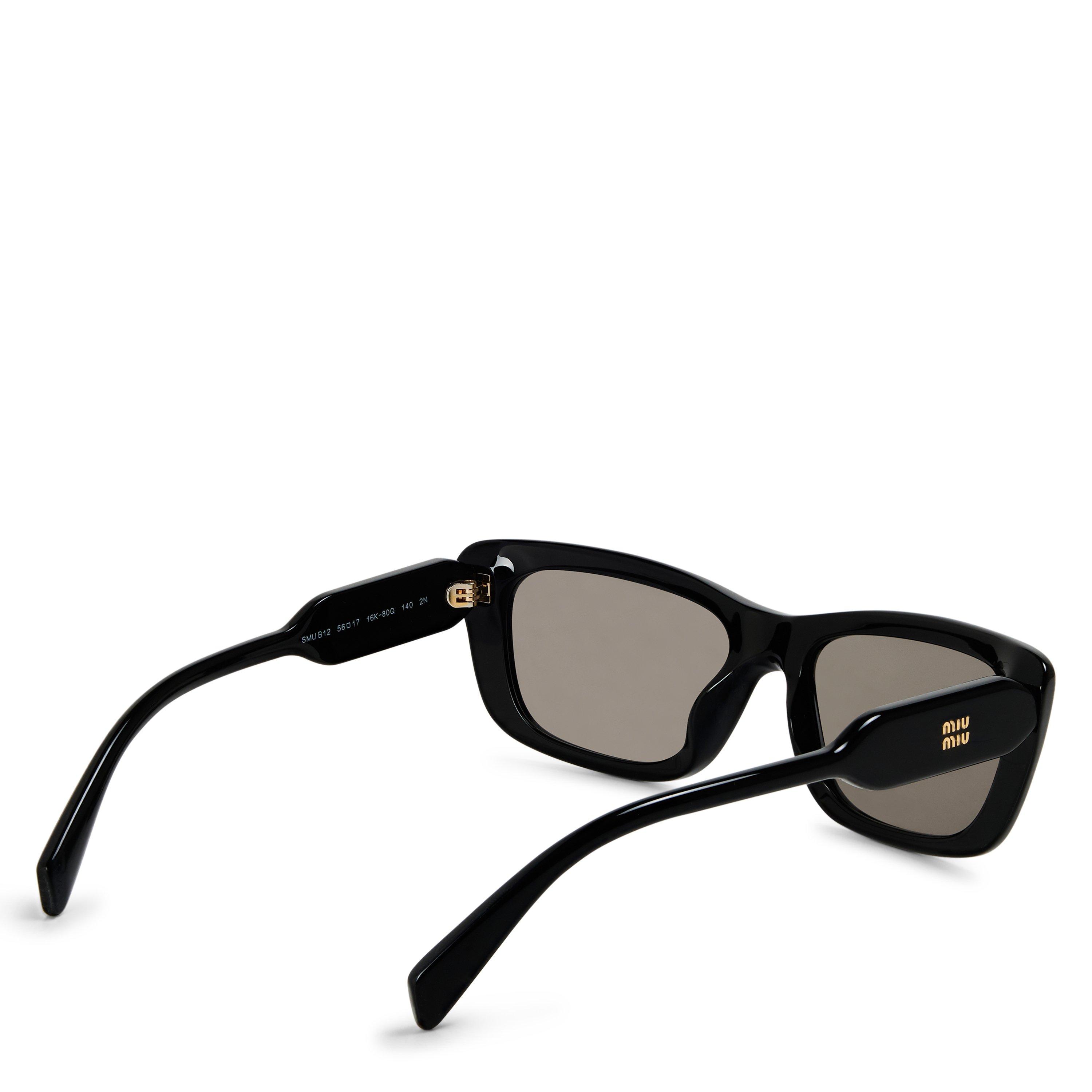 Black/Grey - Miu Miu - Women's 0MU B12S Wayfarer Sunglasses - 2