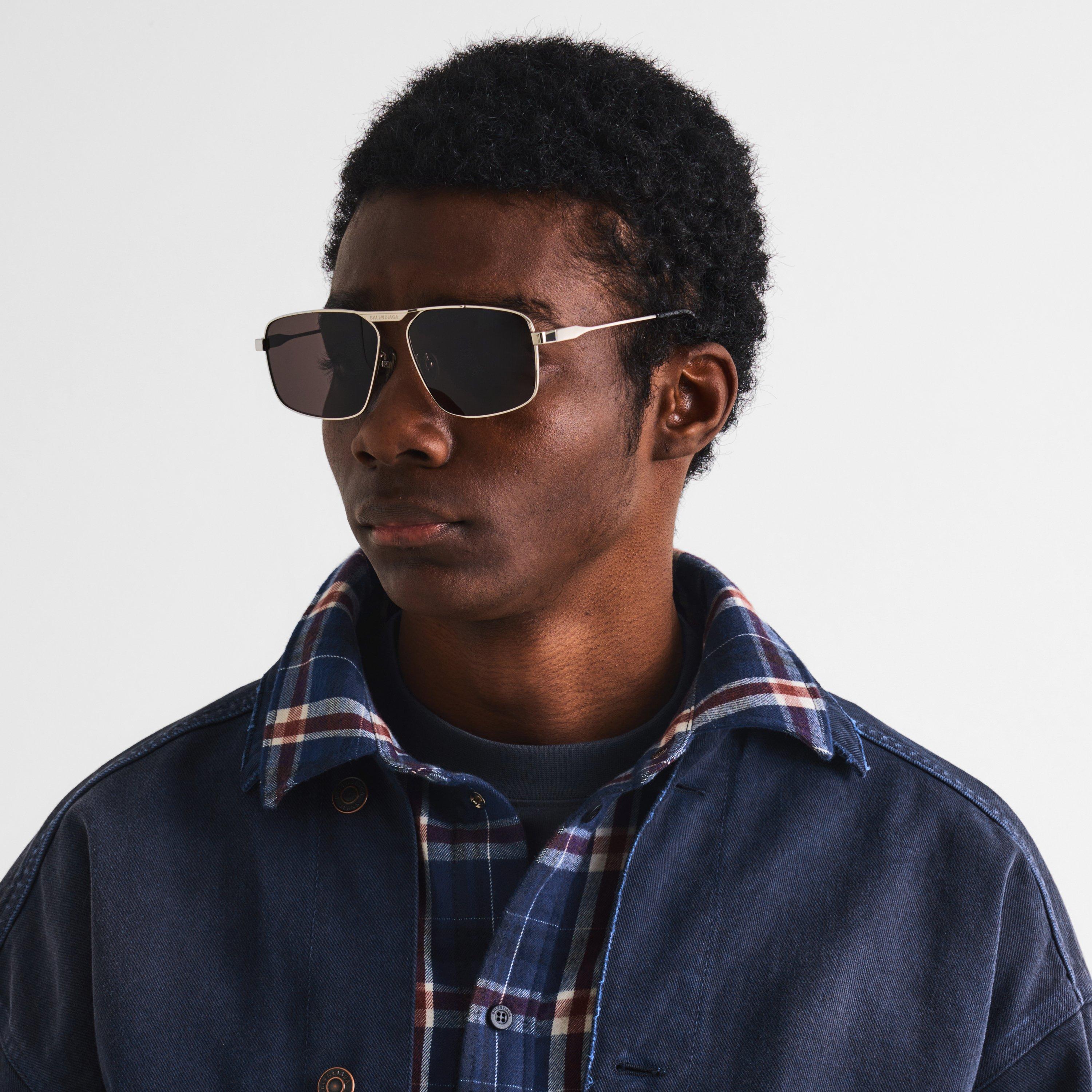 Silver - Balenciaga - Men's Aviator Sunglasses - 3