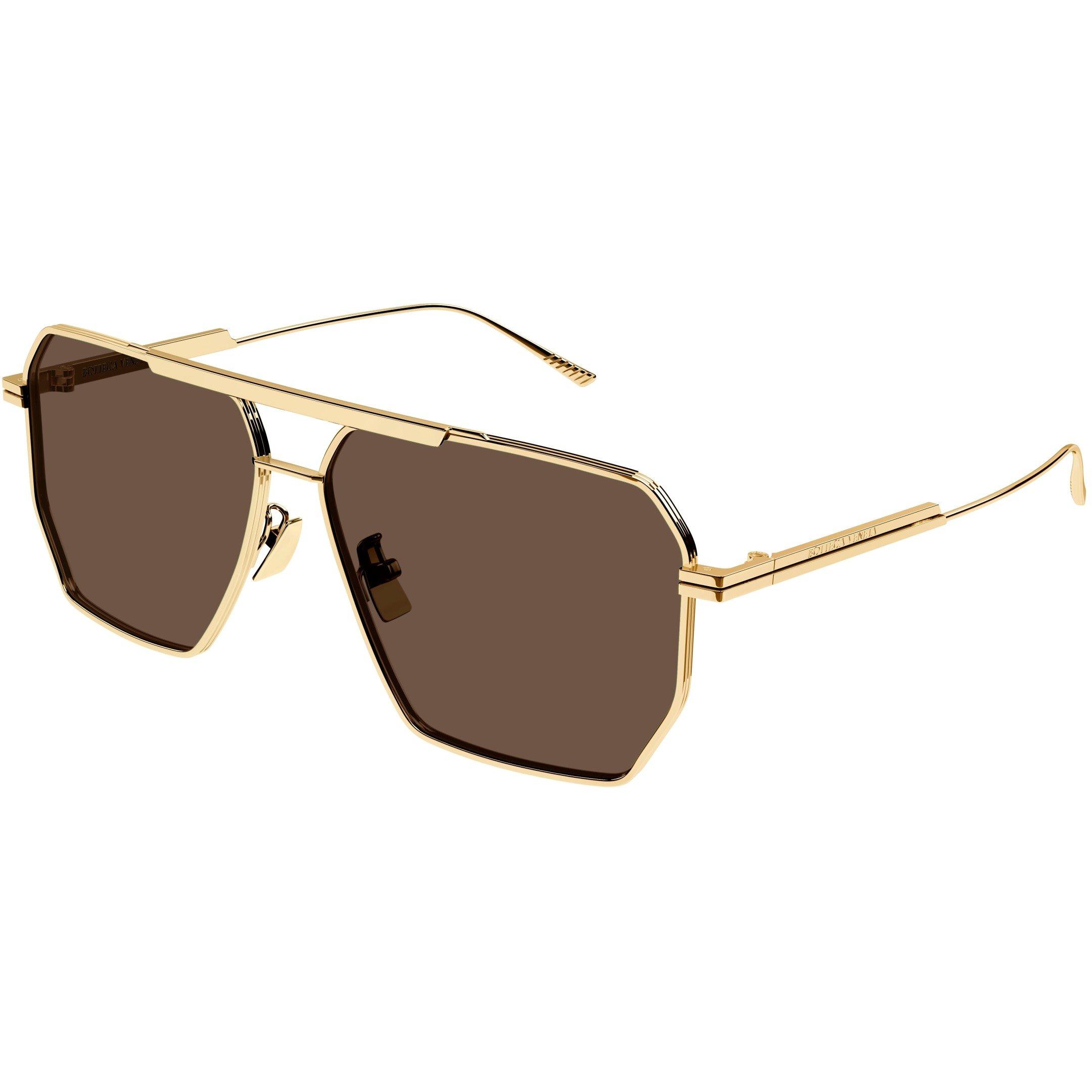 Bottega Veneta Bottega Veneta Mens BV1012S Aviator Sunglasses - Gold