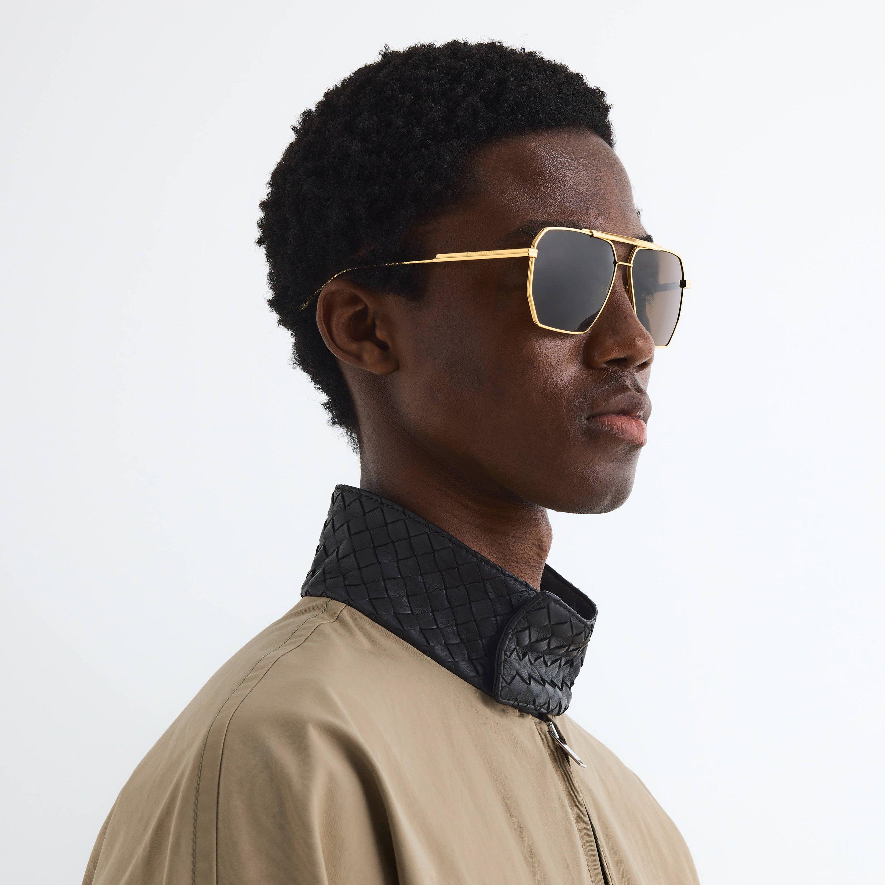 Gold - Bottega Veneta - Men's Aviator Sunglasses - 2