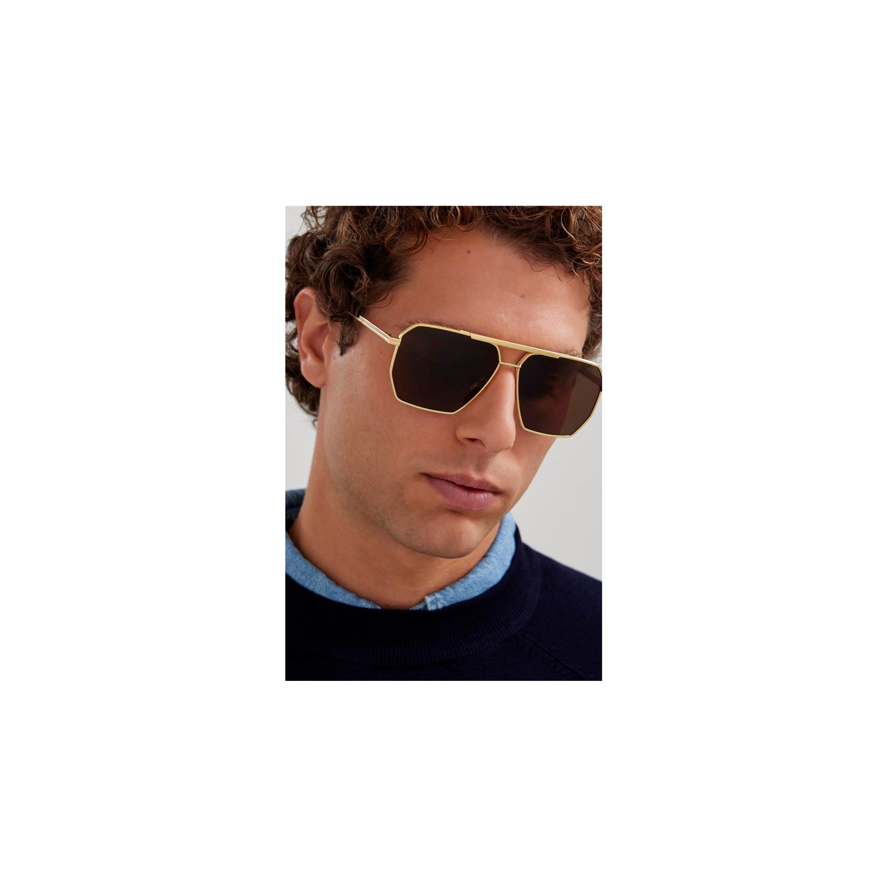 Gold - Bottega Veneta - Bottega Veneta Mens BV1012S Aviator Sunglasses - 4