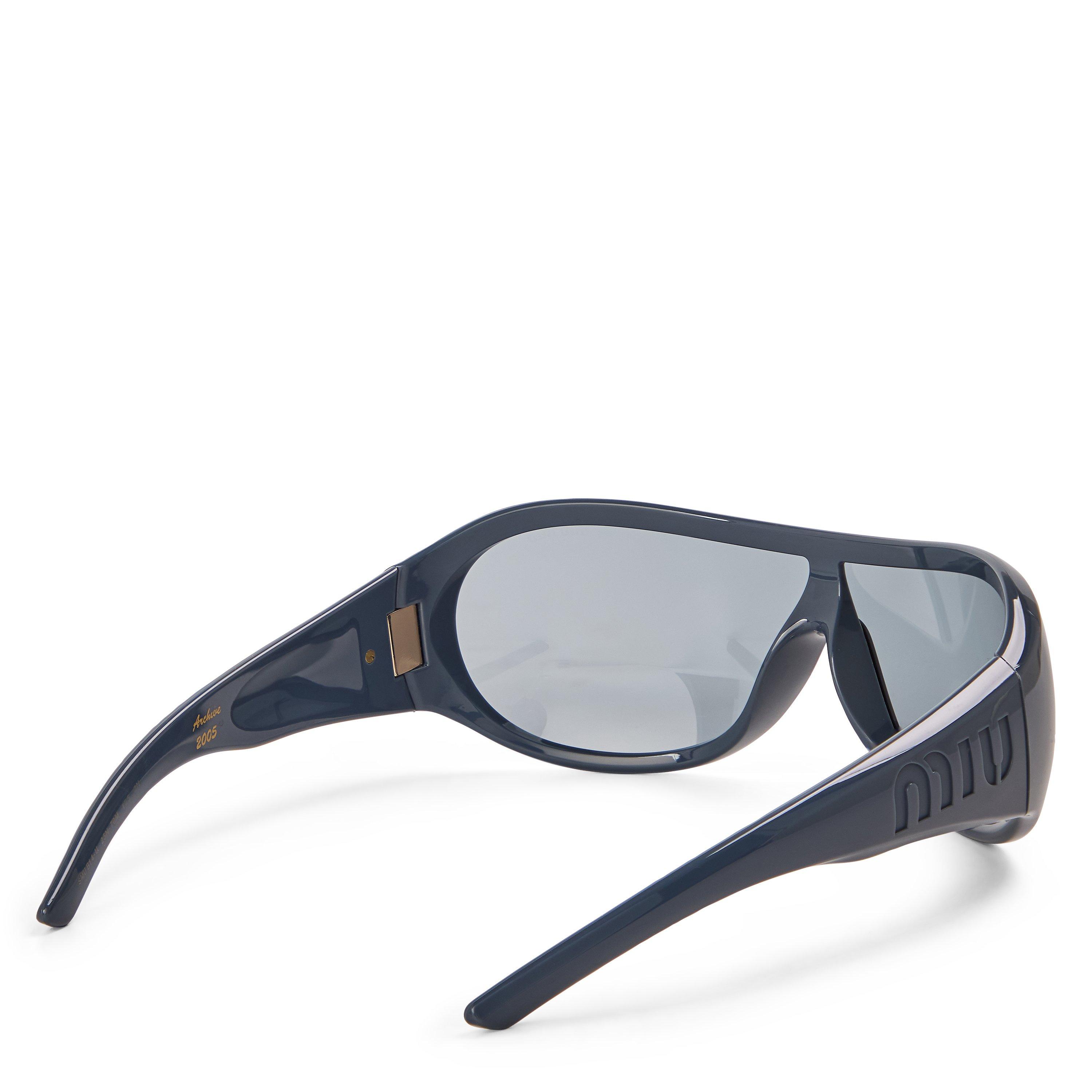 Grey - Miu Miu - Women's 0MU B14SU Round Sunglasses - 2