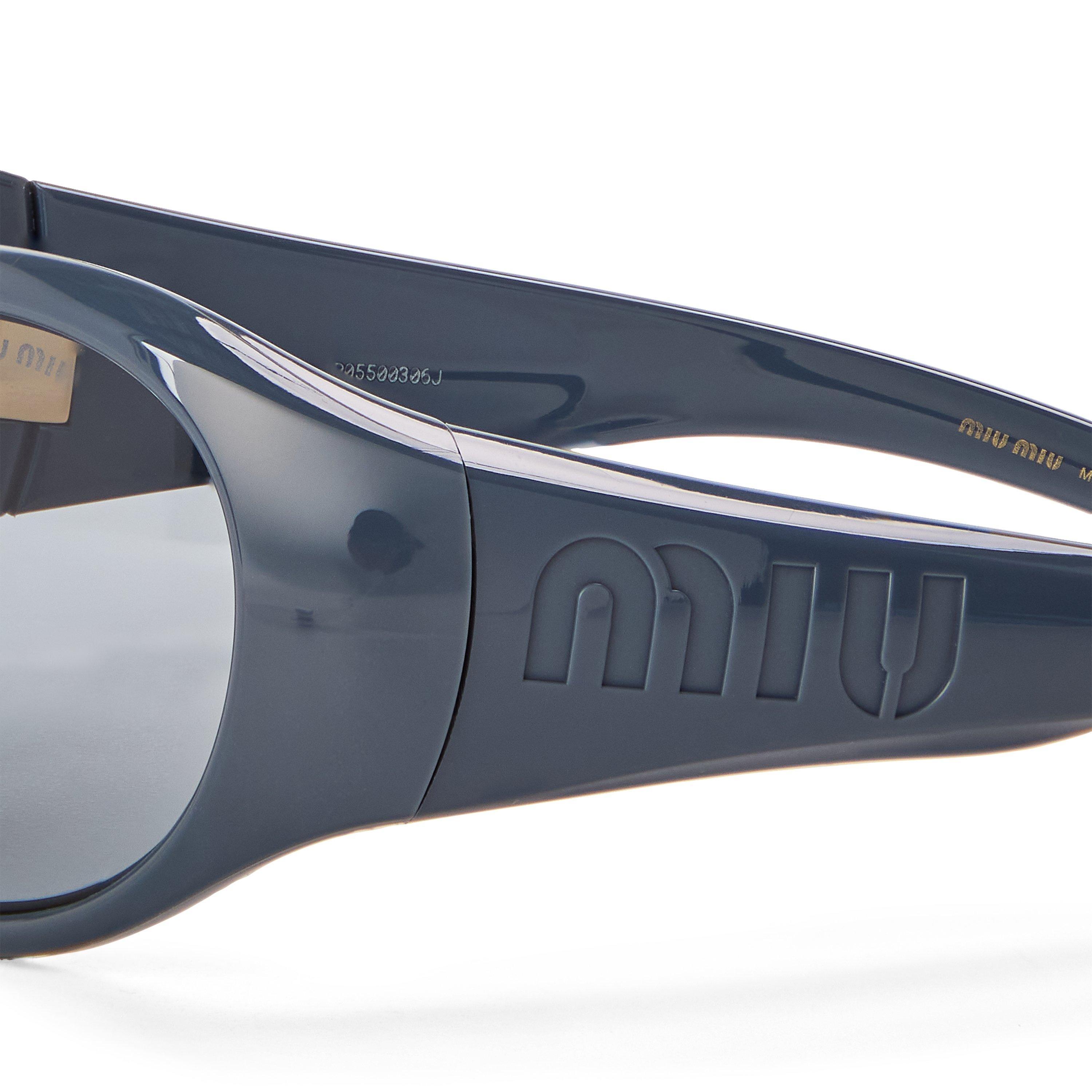 Grey - Miu Miu - Women's 0MU B14SU Round Sunglasses - 3