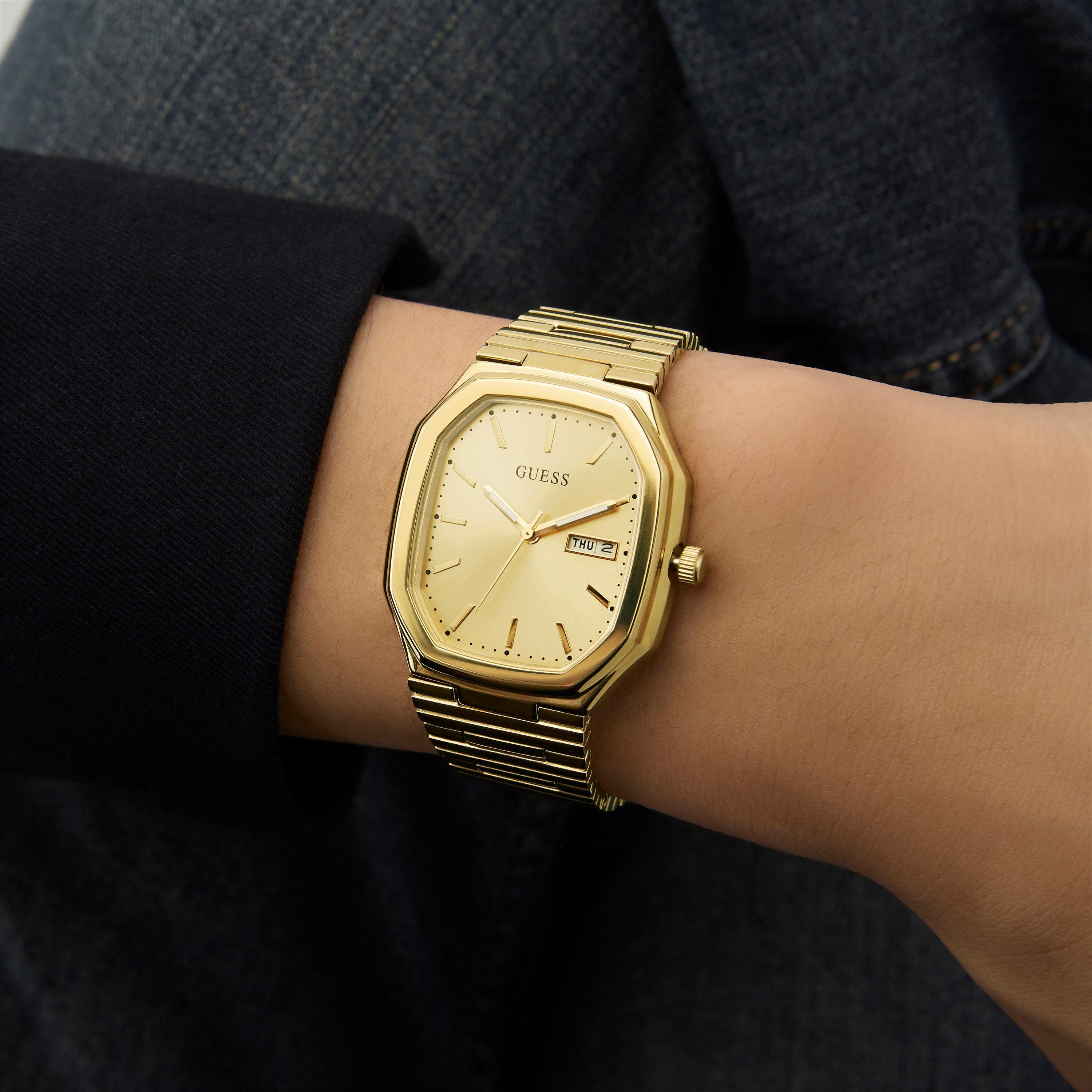 Gold/Metallic - Guess - Men's Oliver Analogue Quartz Watch - 3