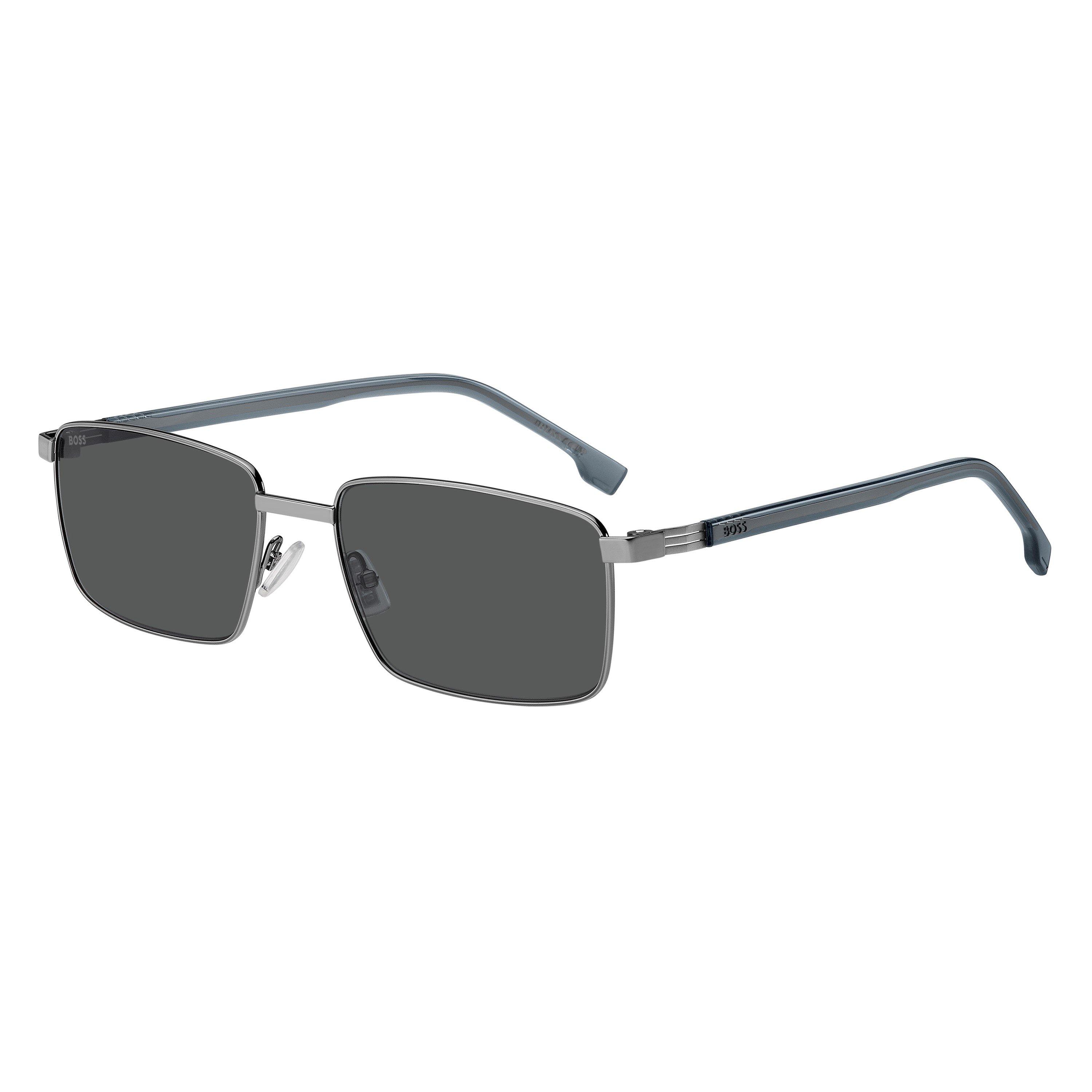 Boss Men's Rectangle Sunglasses - Ruthenium Blue