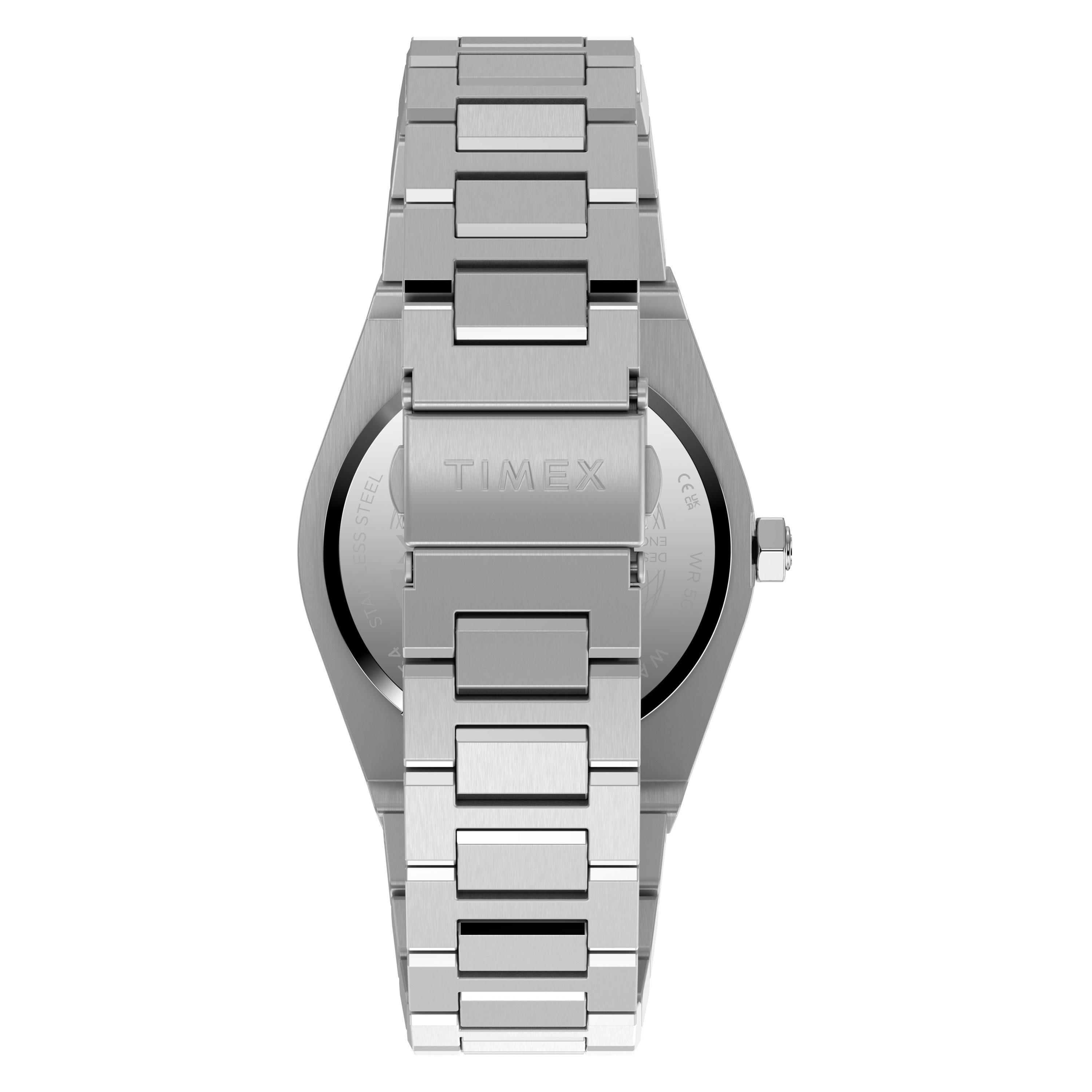Blue/Silver - Timex - Men's Marbella Stainless Steel Analogue Quartz Watch - 3