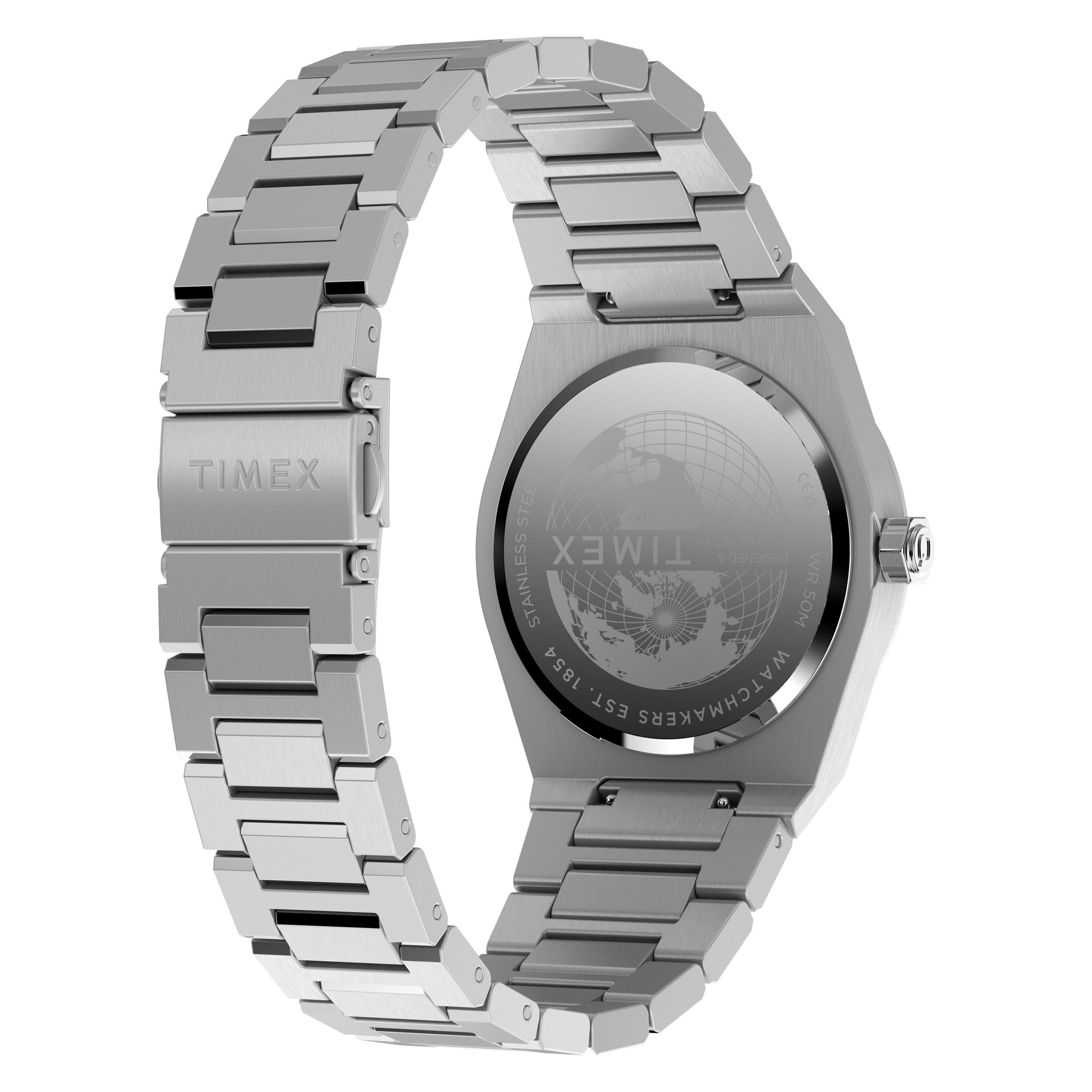 Blue/Silver - Timex - Men's Marbella Stainless Steel Analogue Quartz Watch - 5