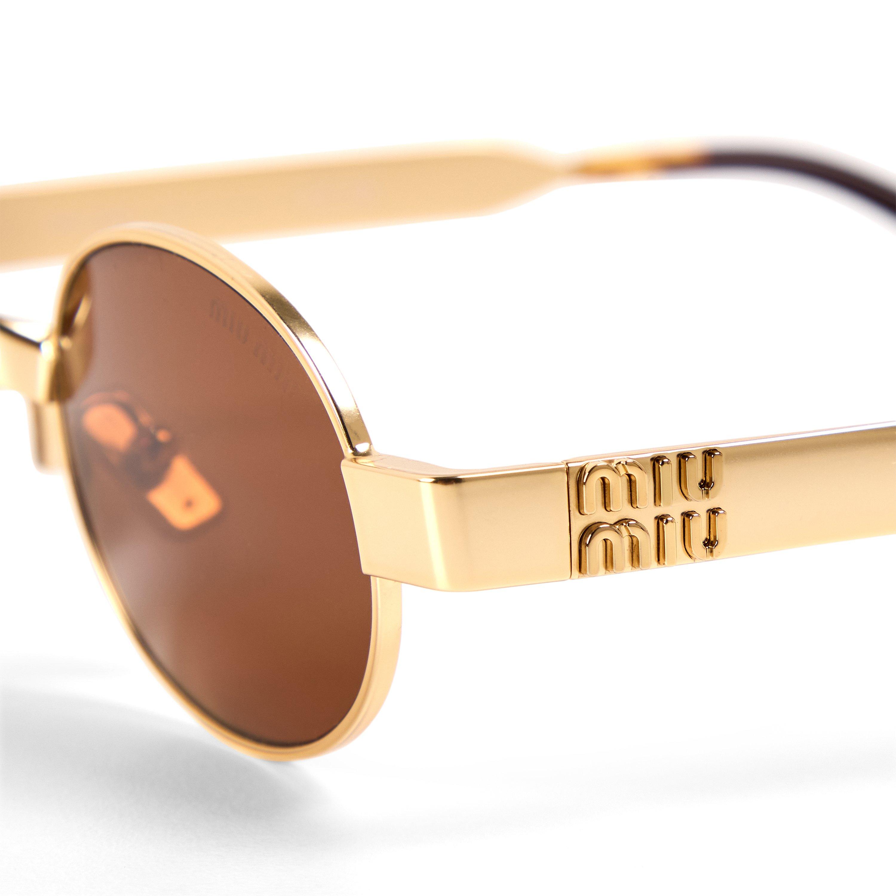 Gold/Bronze - Miu Miu - Women's 0MU B51S Rectangle Sunglasses - 3