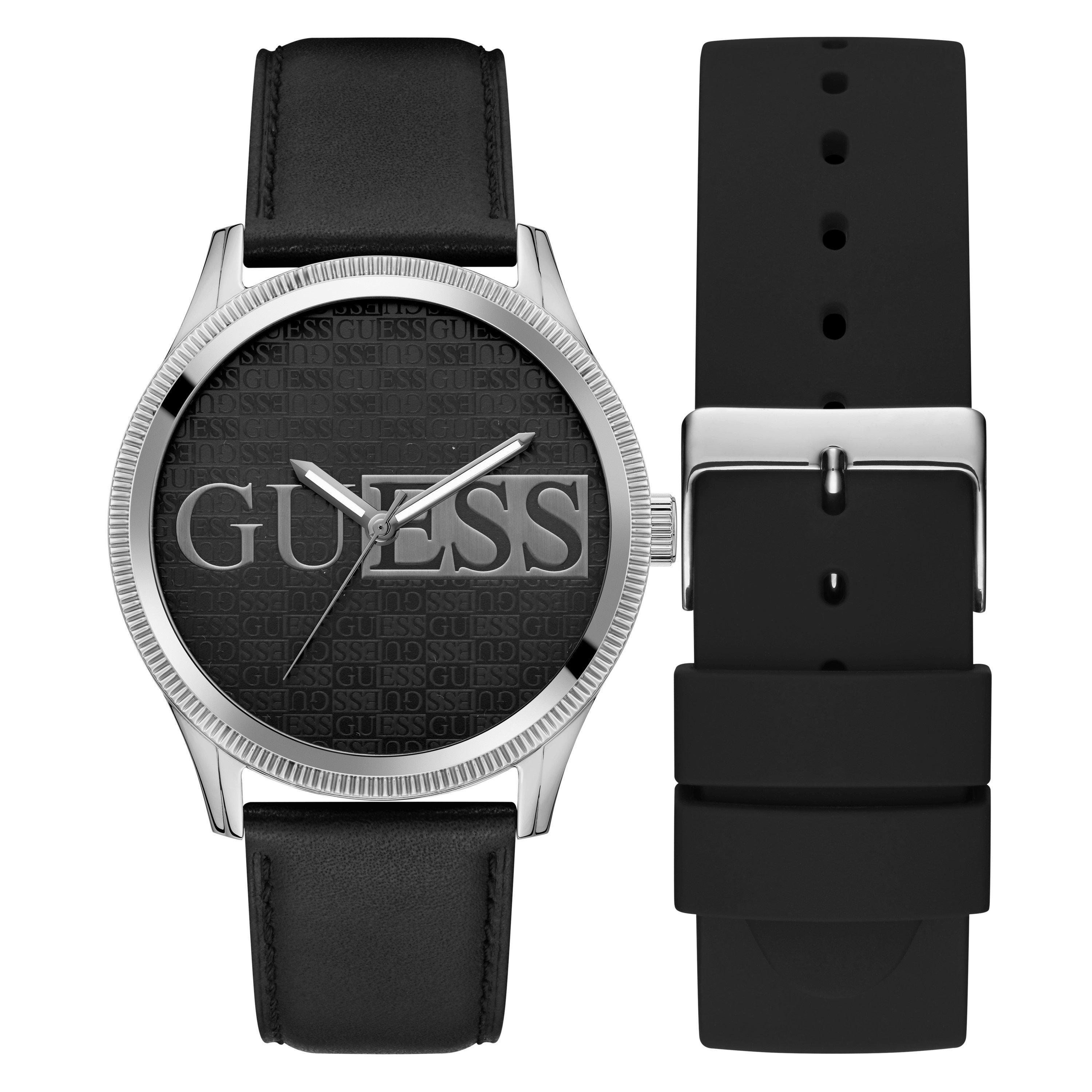 Schwarz/Silber - Guess - Men's Analogue Quartz Watch - 1