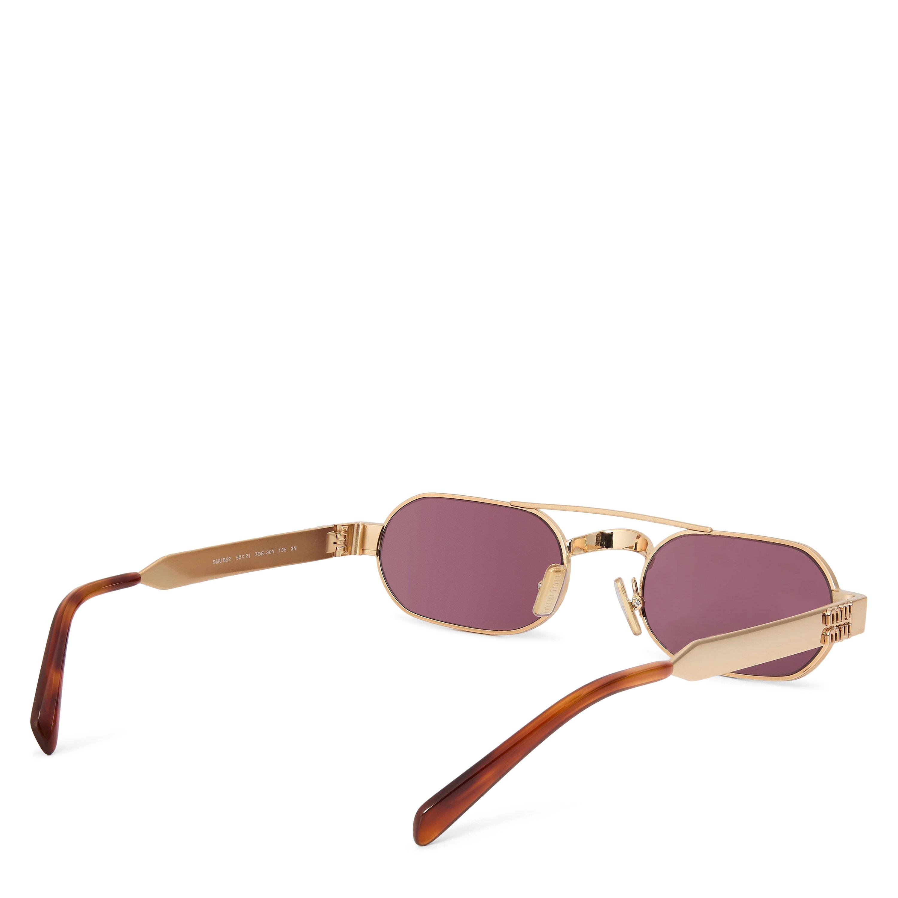 Brass/Violet - Miu Miu - Women's 0MU B52S Oversized Sunglasses - 2