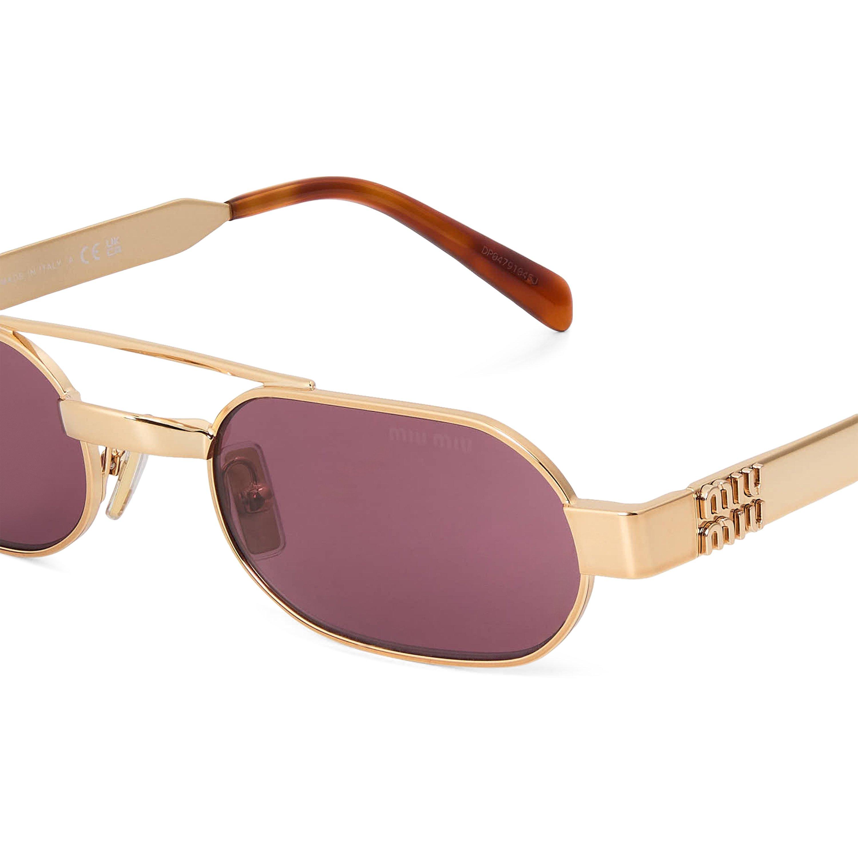 Brass/Violet - Miu Miu - Women's 0MU B52S Oversized Sunglasses - 3