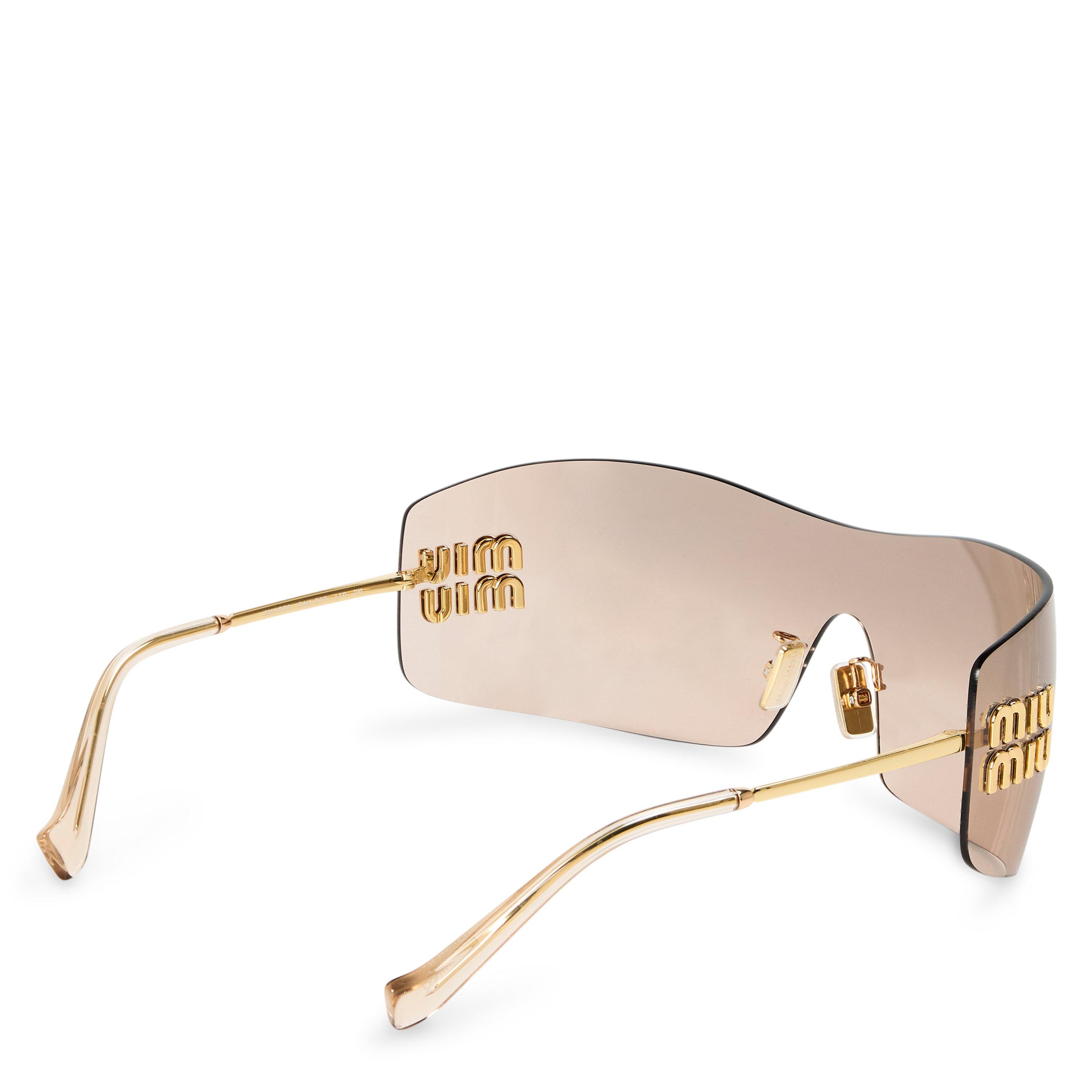 Gold/Brown - Miu Miu - Women's 0MU B53S Round Sunglasses - 2