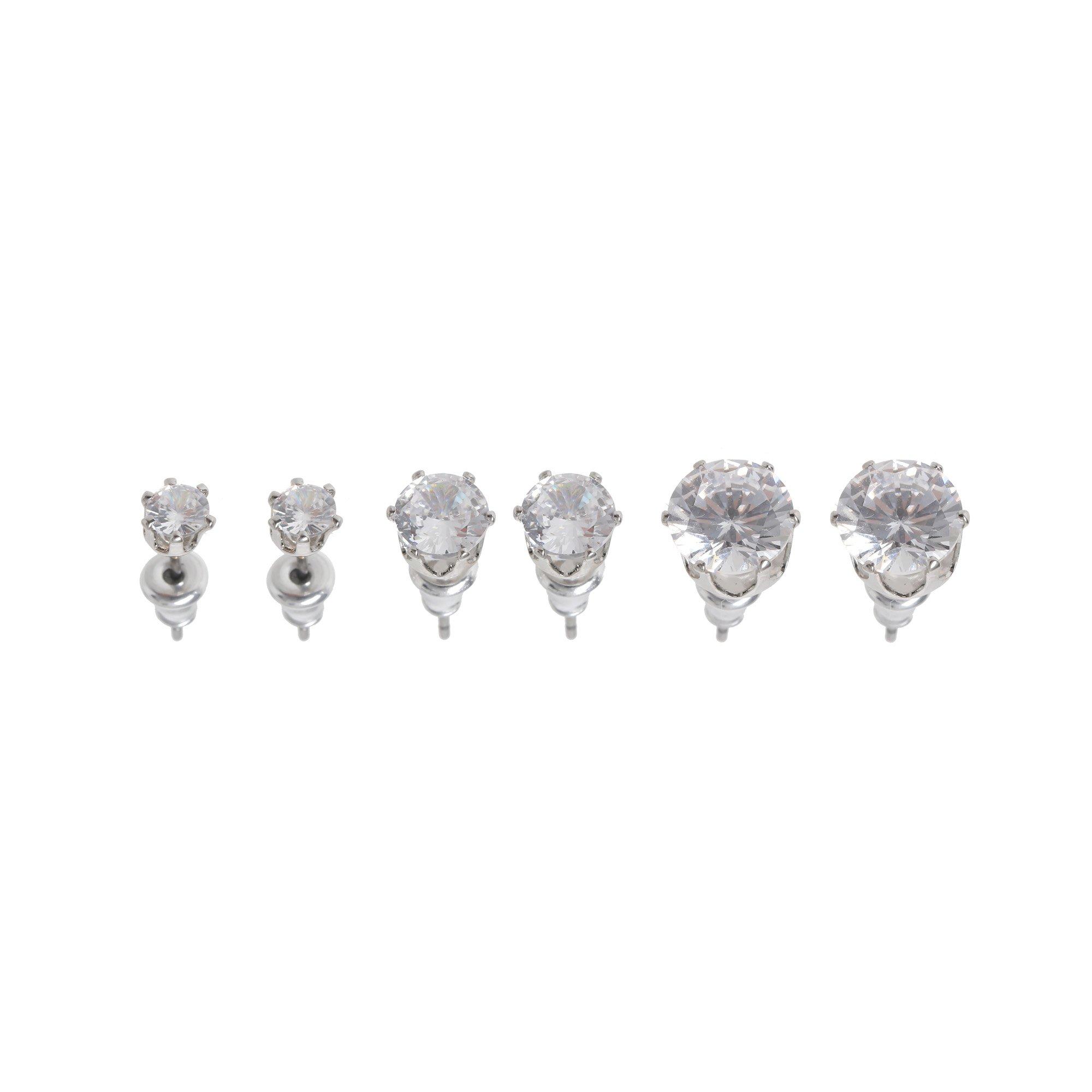 Miso Women's 3 Pack Stud Earring Crystal