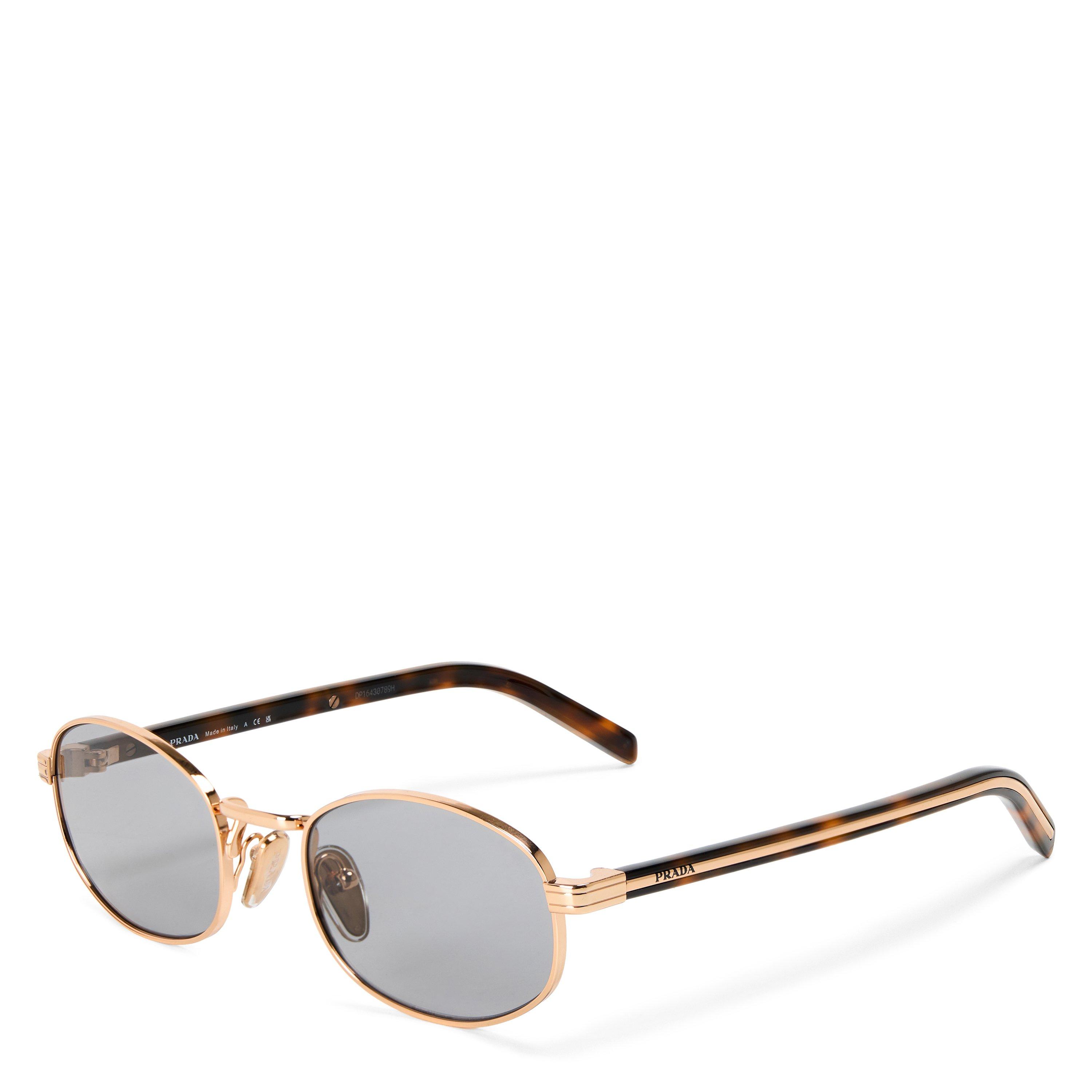 Gold/Grey - Prada - Women's 0PR B53S Oversized Sunglasses - 1