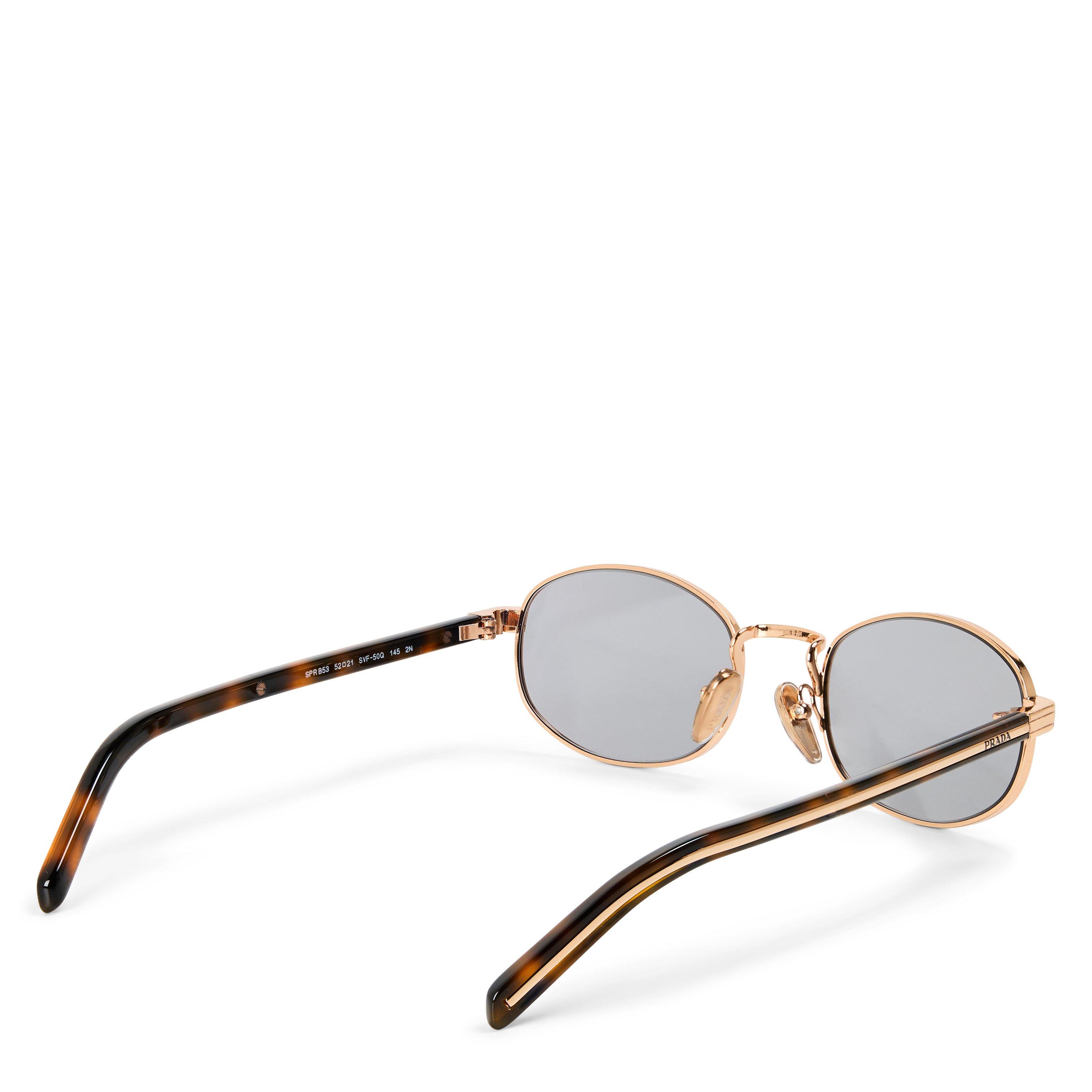 Gold/Grey - Prada - Women's 0PR B53S Oversized Sunglasses - 2