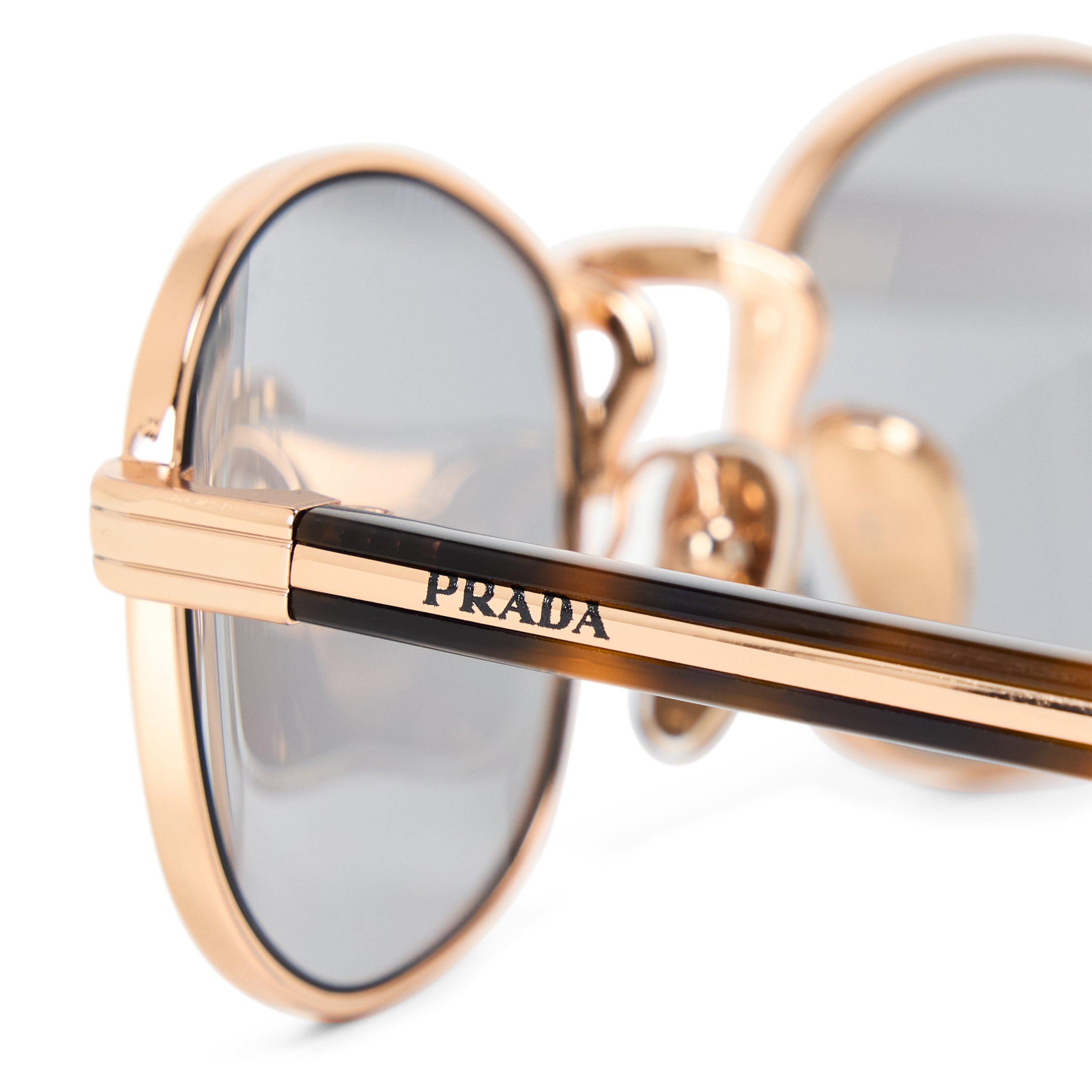 Gold/Grey - Prada - Women's 0PR B53S Oversized Sunglasses - 3