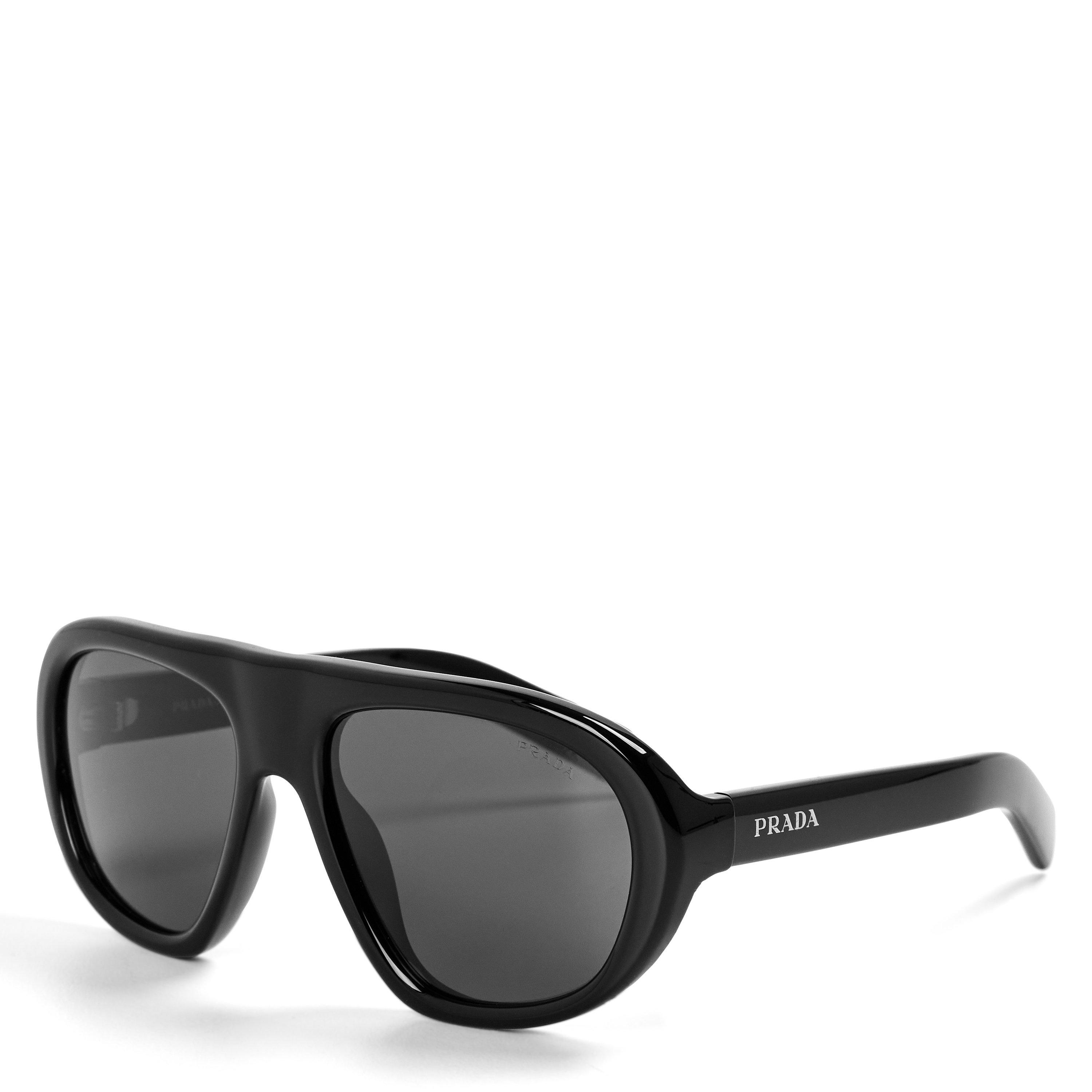 Black/Grey - Prada - Women's 0PR C05S Oversized Sunglasses - 1