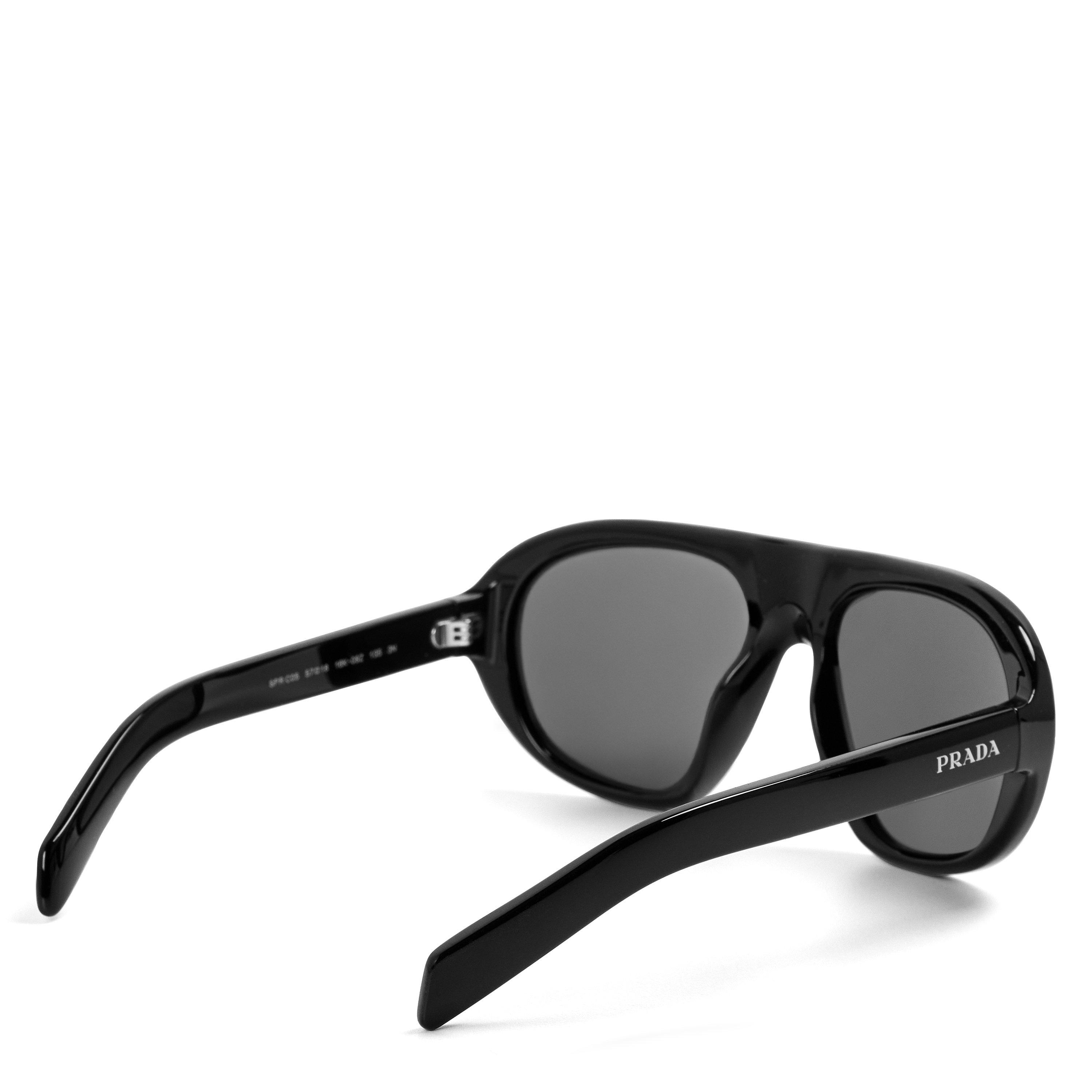 Black/Grey - Prada - Women's 0PR C05S Oversized Sunglasses - 2